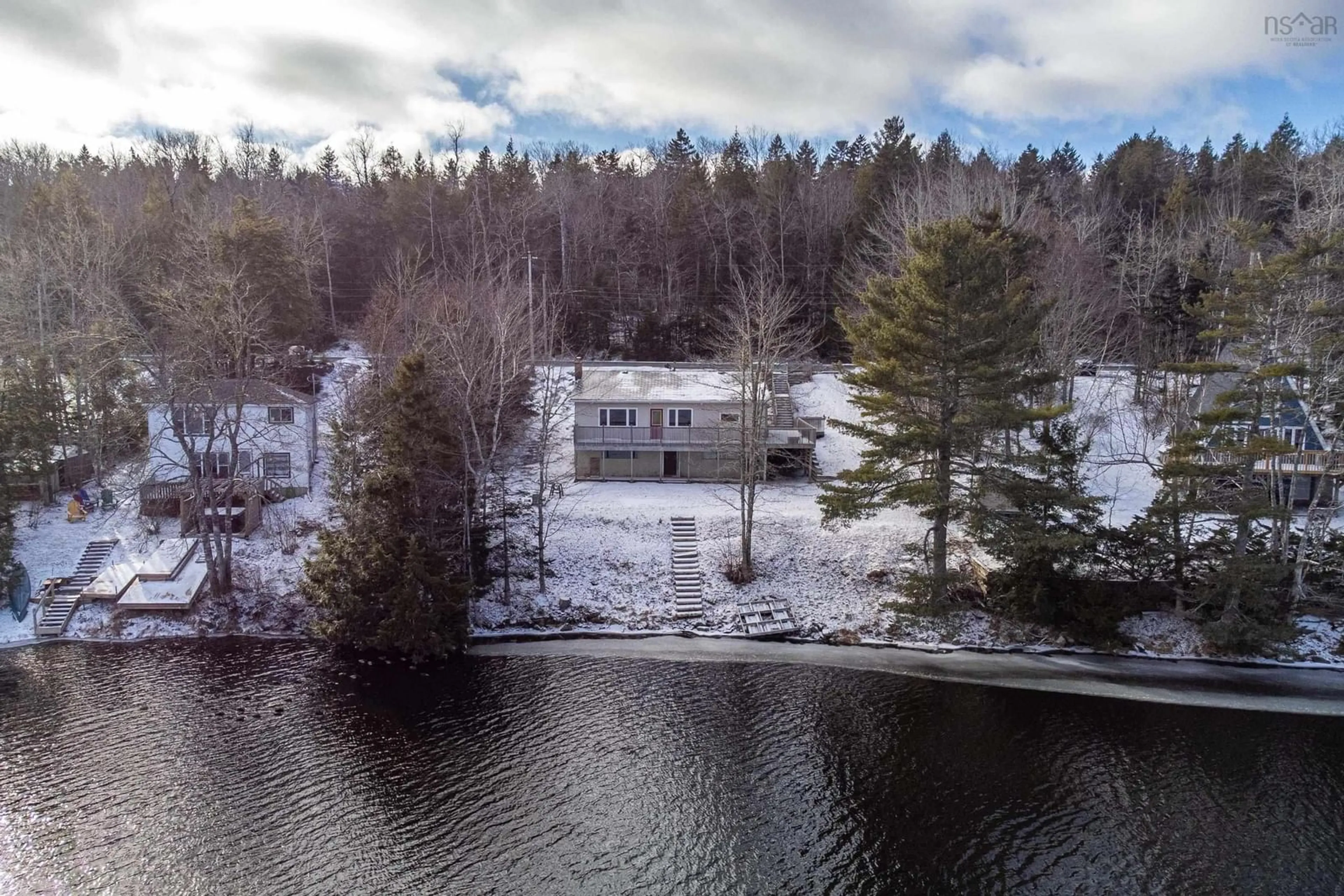 A pic from outside/outdoor area/front of a property/back of a property/a pic from drone, water/lake/river/ocean view for 188 Tucker Lake Rd, Beaver Bank Nova Scotia B4G 1C3