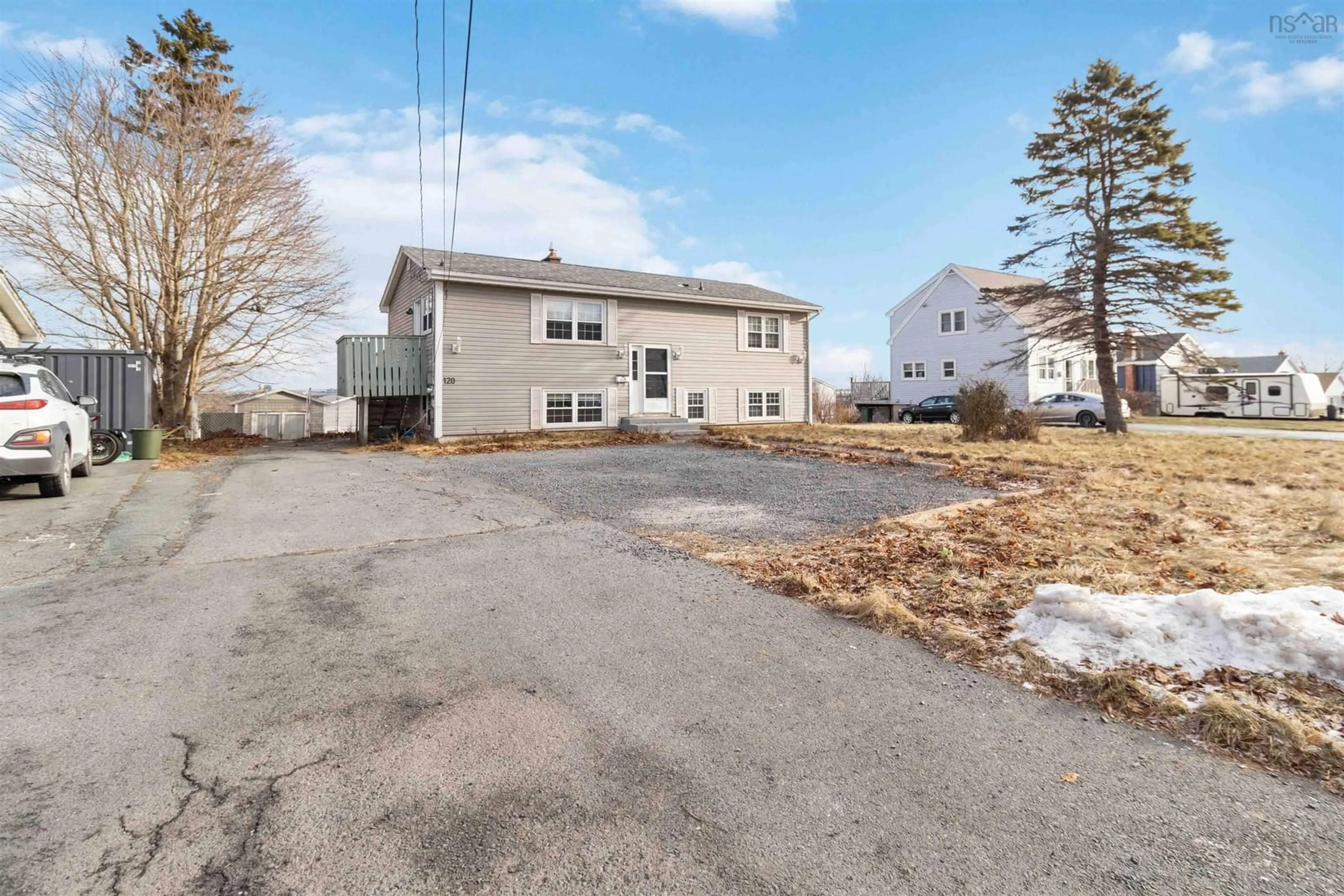 A pic from outside/outdoor area/front of a property/back of a property/a pic from drone, street for 118/120 Tartan Ave, Spryfield Nova Scotia B3R 2B9