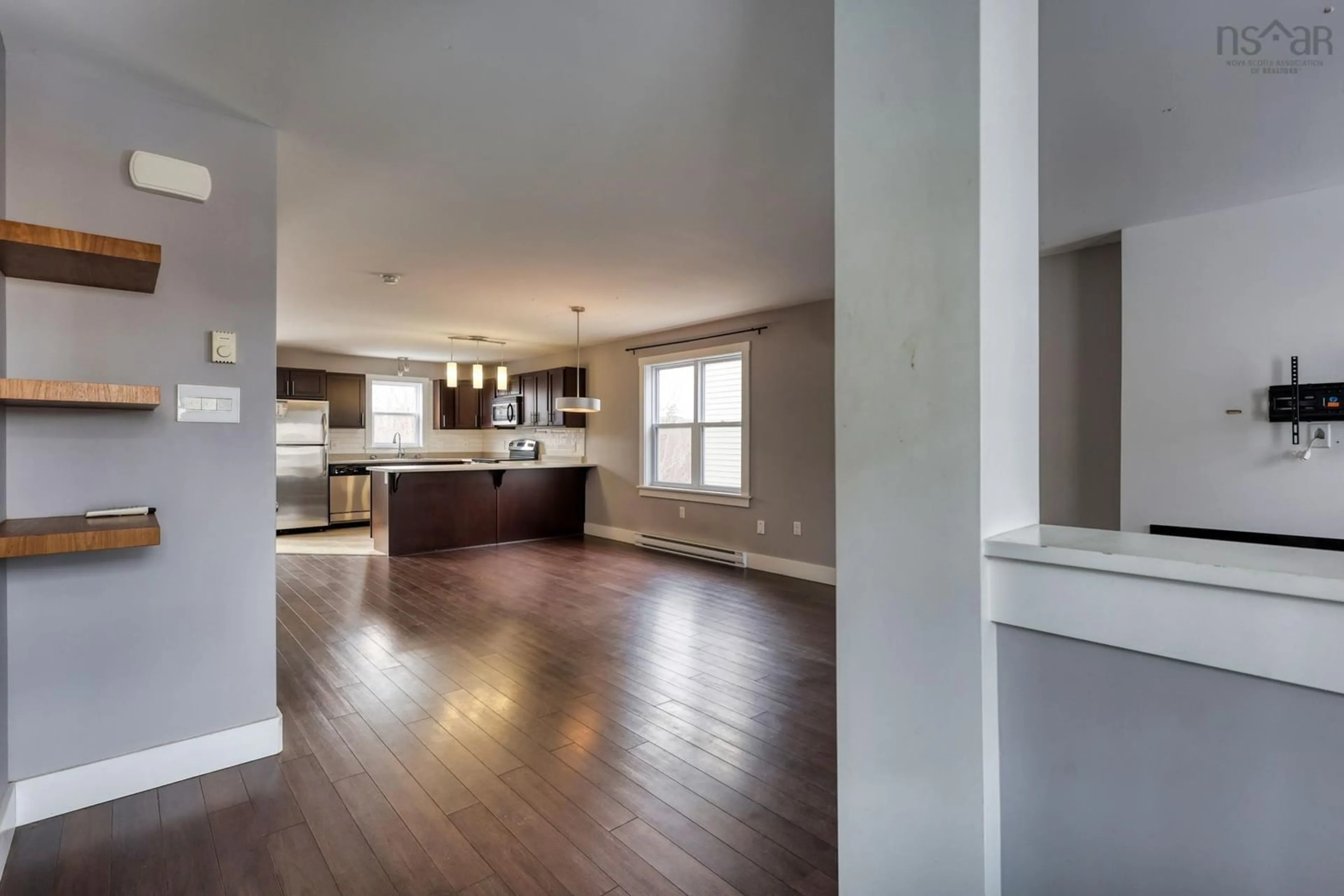 Open concept kitchen, wood/laminate floor for 95 Lier Ridge, Halifax Nova Scotia B3P 0E1