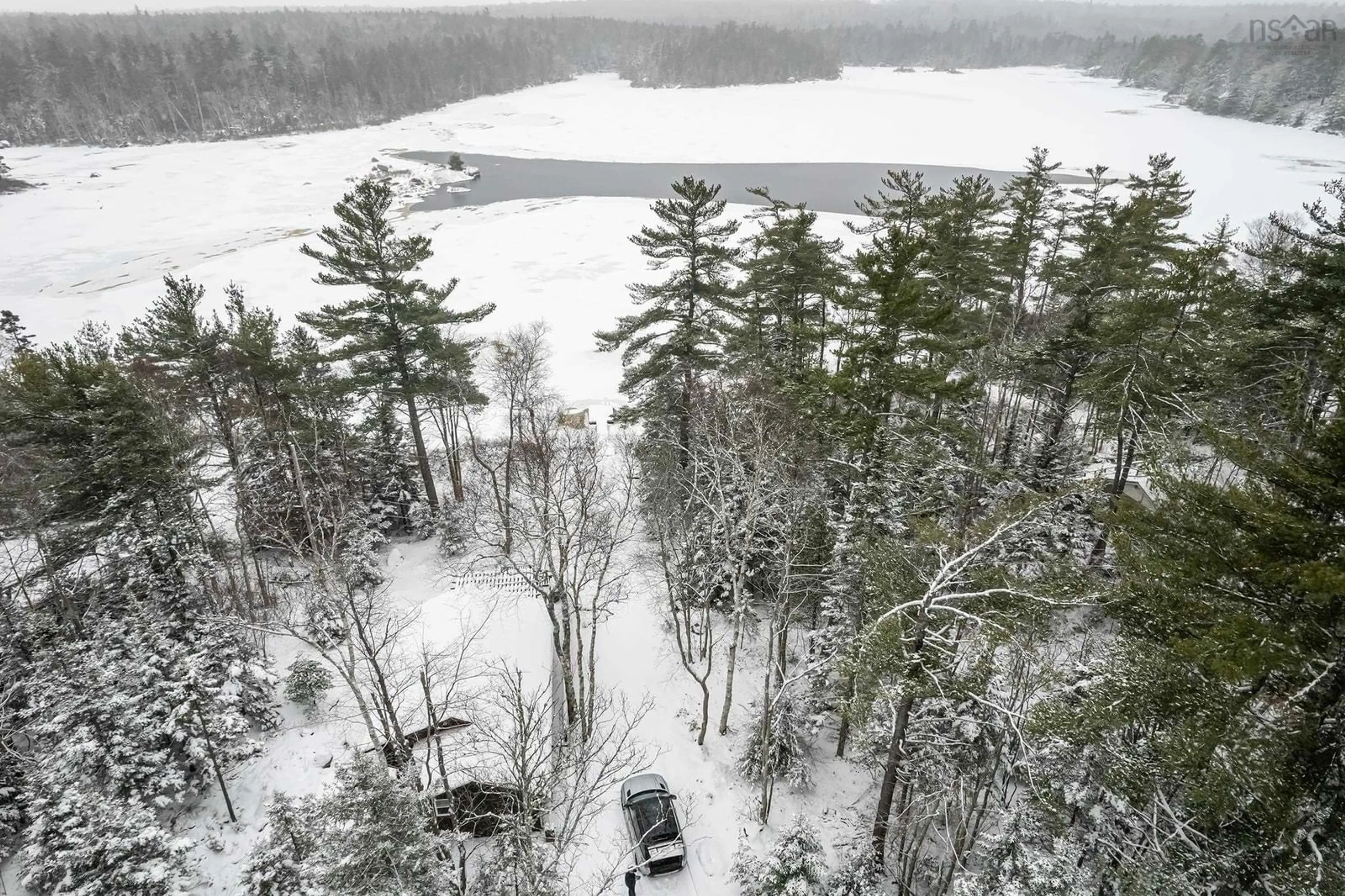 A pic from outside/outdoor area/front of a property/back of a property/a pic from drone, forest/trees view for 73 Baillie Lake Rd, West Springhill Nova Scotia B0S 1A0