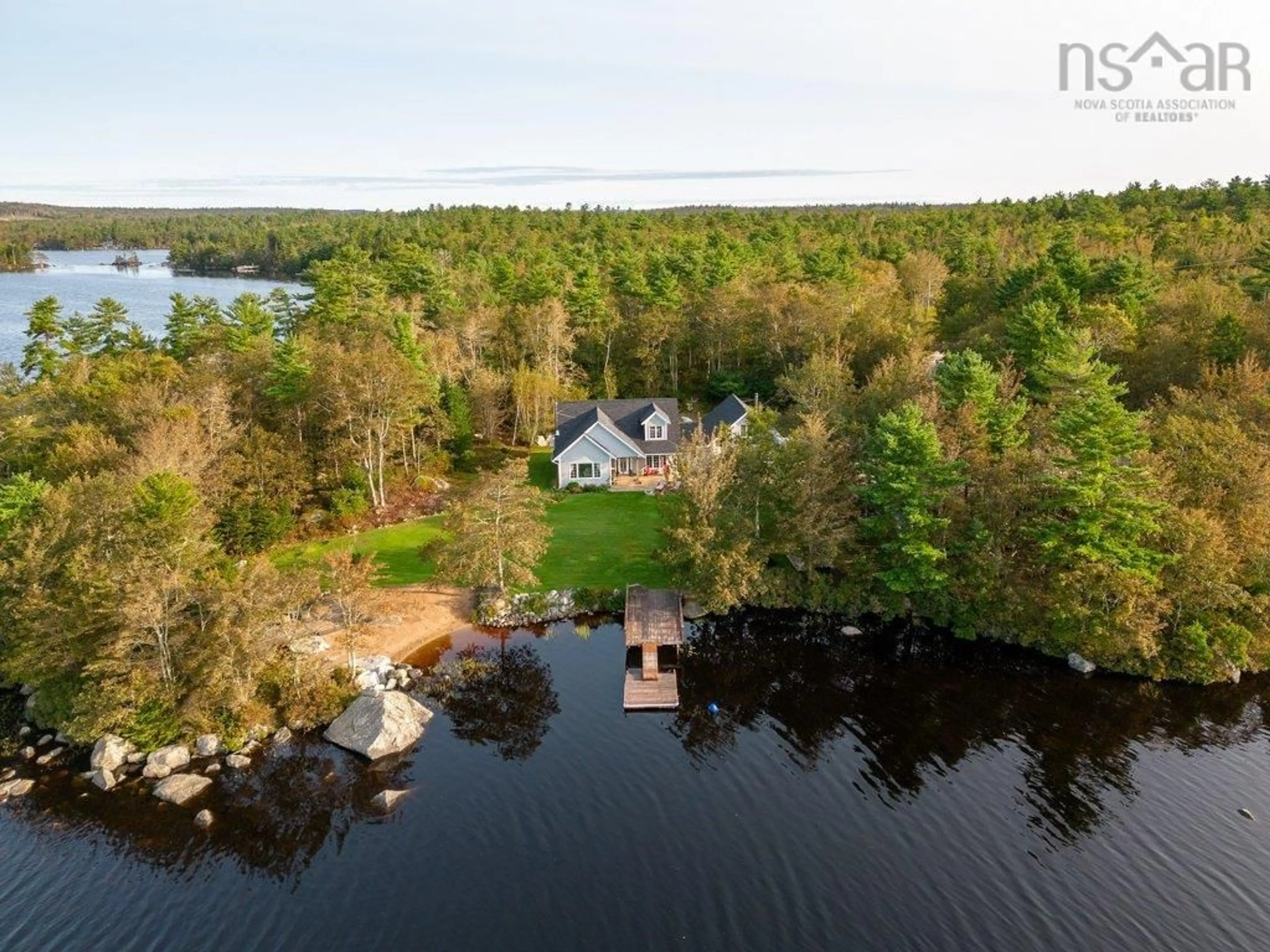 A pic from outside/outdoor area/front of a property/back of a property/a pic from drone, water/lake/river/ocean view for 345 Clayton Dr, Hubbards Nova Scotia B0J 1T0