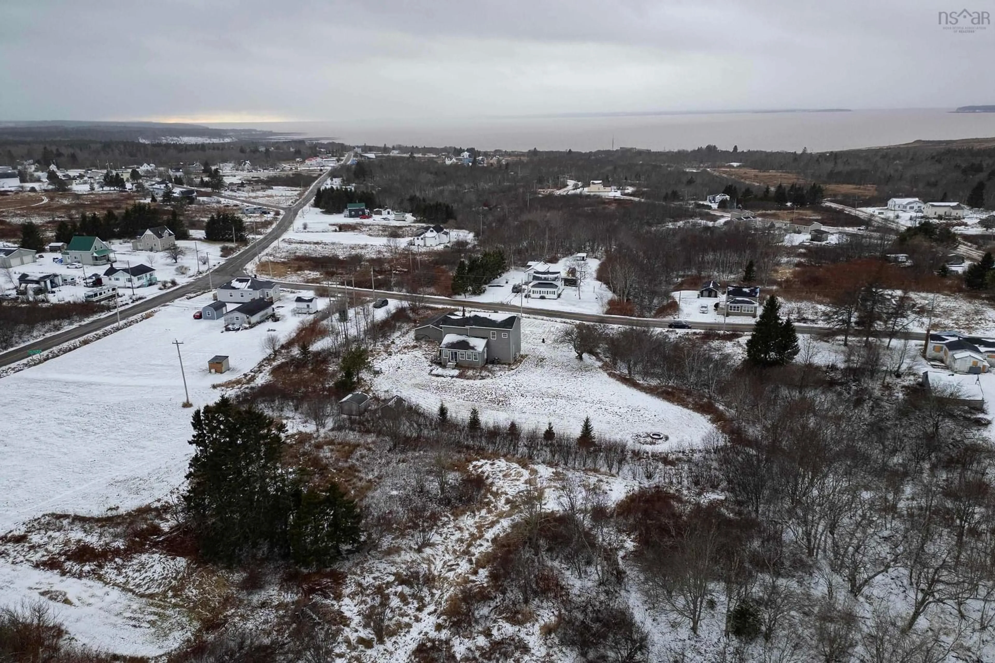 A pic from outside/outdoor area/front of a property/back of a property/a pic from drone, water/lake/river/ocean view for 16 Lower Cove Rd, Joggins Nova Scotia B0L 1A0