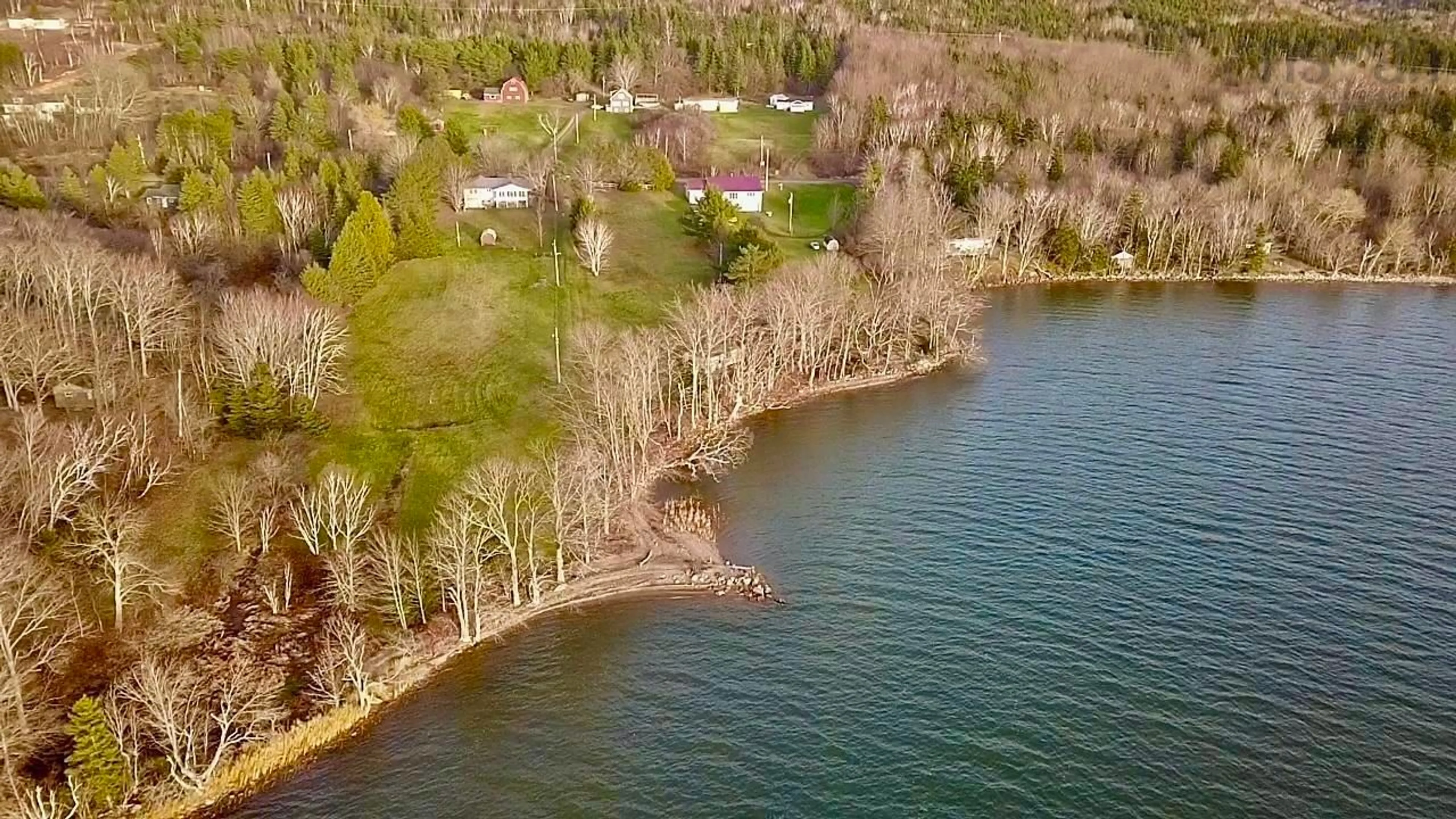 A pic from outside/outdoor area/front of a property/back of a property/a pic from drone, water/lake/river/ocean view for 2957 Highway 395 East Lake Ainslie, East Lake Ainslie Nova Scotia B0E 3M0