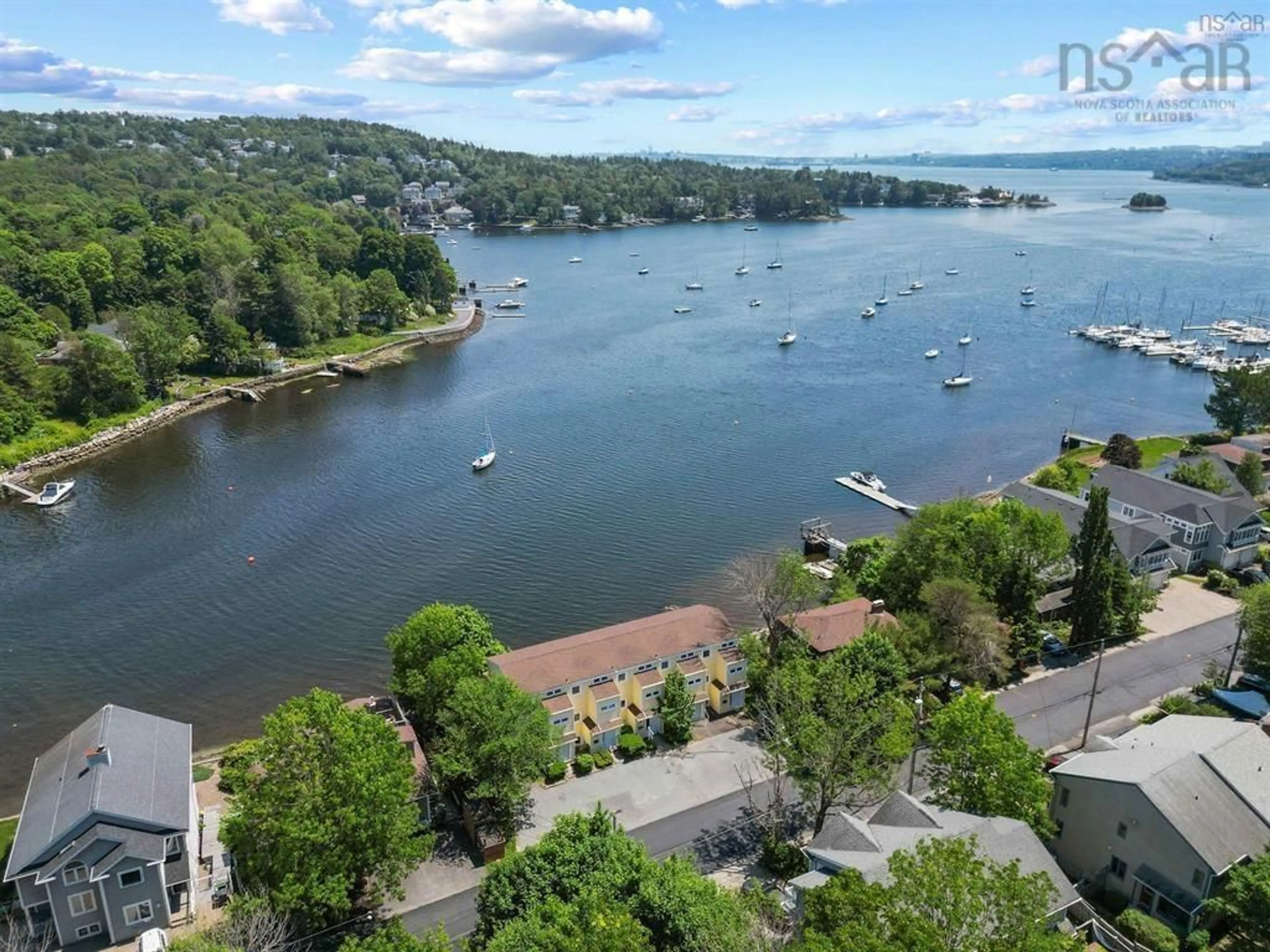 A pic from outside/outdoor area/front of a property/back of a property/a pic from drone, water/lake/river/ocean view for 481 Shore Dr, Bedford Nova Scotia B4A 2E9