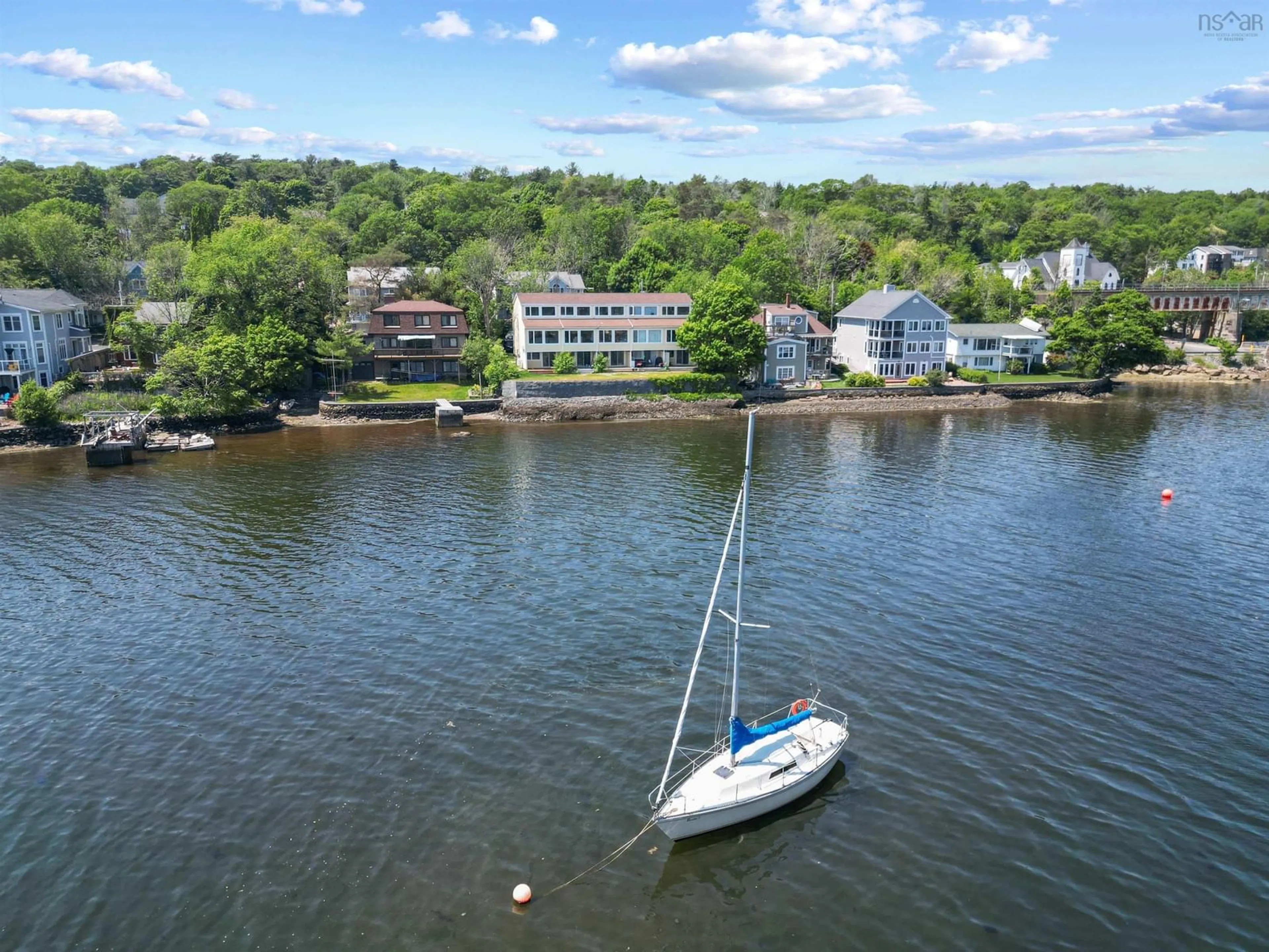 A pic from outside/outdoor area/front of a property/back of a property/a pic from drone, water/lake/river/ocean view for 481 Shore Dr, Bedford Nova Scotia B4A 2E9