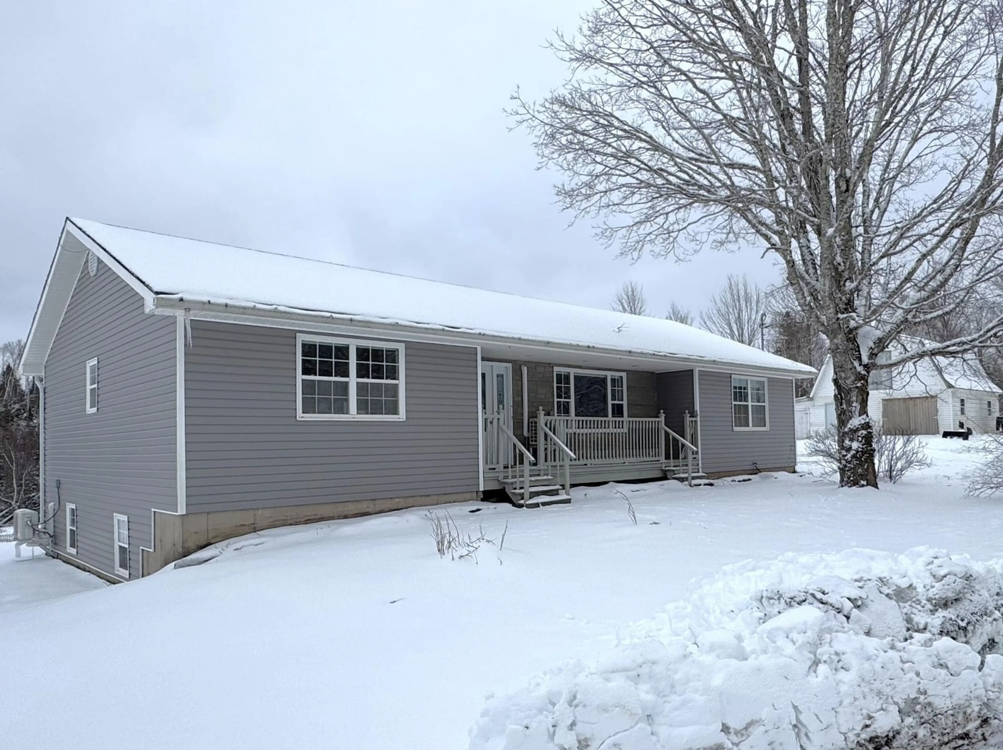 Home with vinyl exterior material, street for 1666 Brookland Rd, Six Mile Brook Nova Scotia B0K 1R0