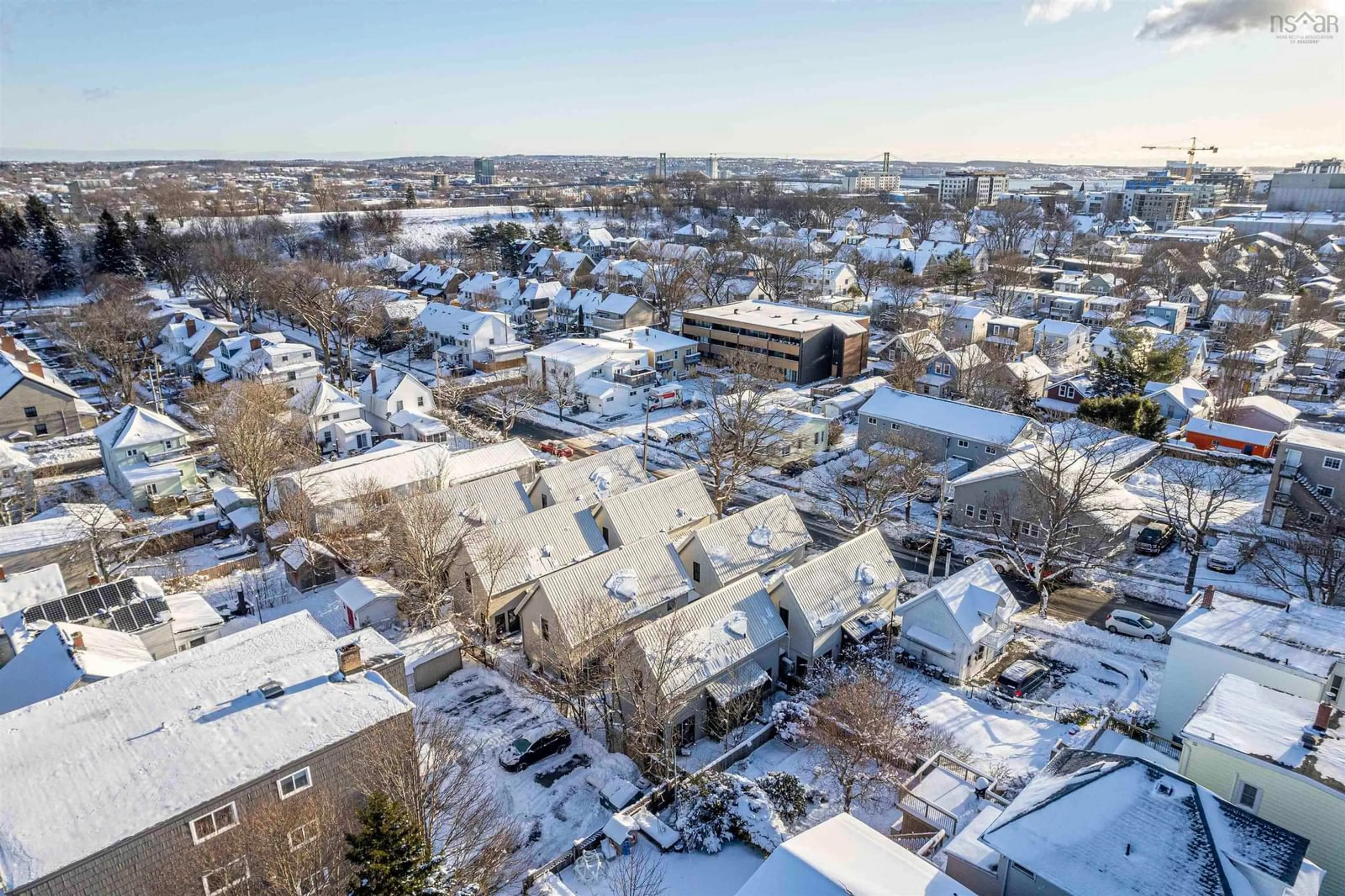 A pic from outside/outdoor area/front of a property/back of a property/a pic from drone, city buildings view from balcony for 5677 Stanley St #2, Halifax Nova Scotia B3K 2E9