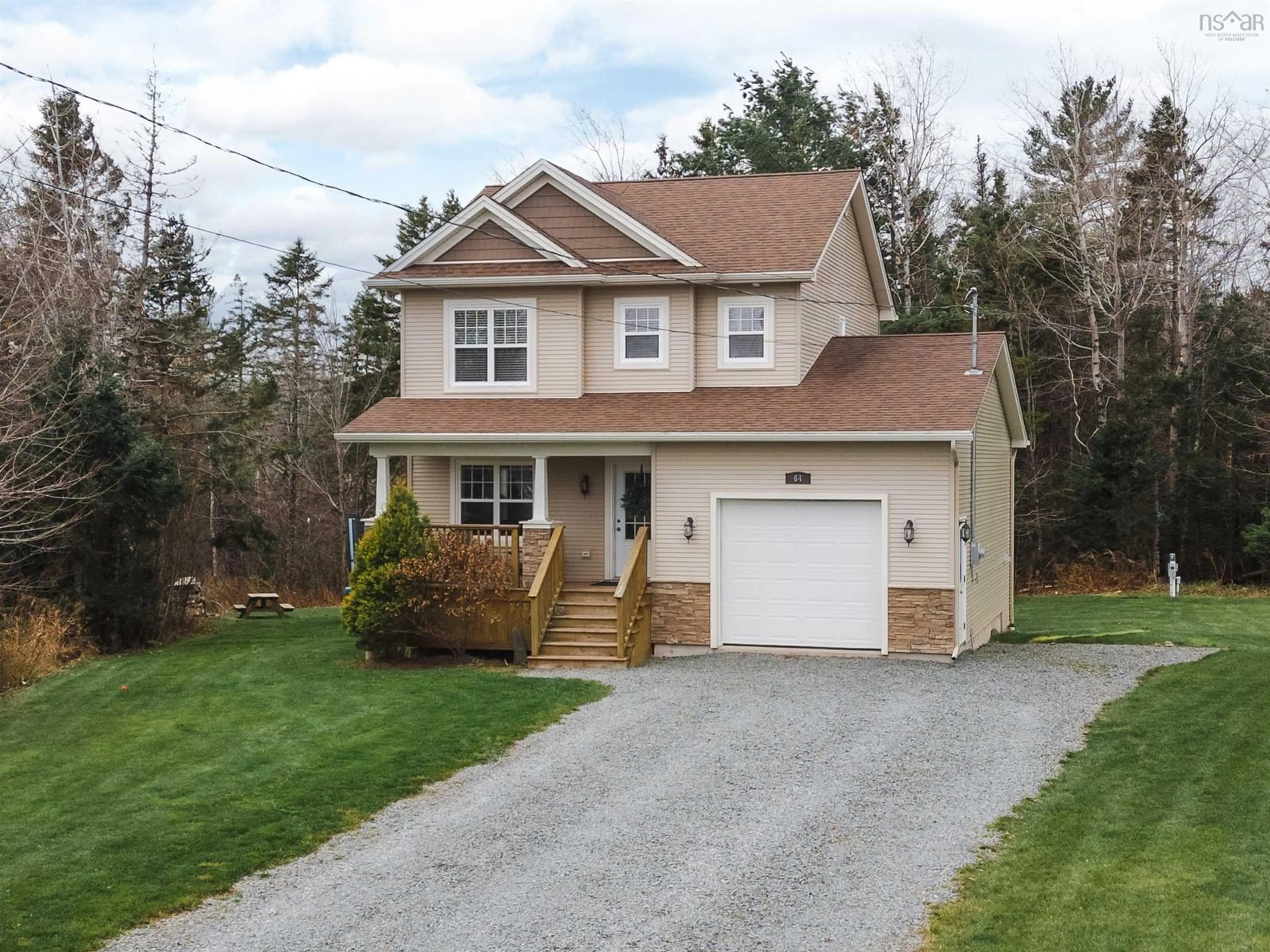 Home with vinyl exterior material, street for 64 Cranberry Crt, Enfield Nova Scotia B2T 0L3