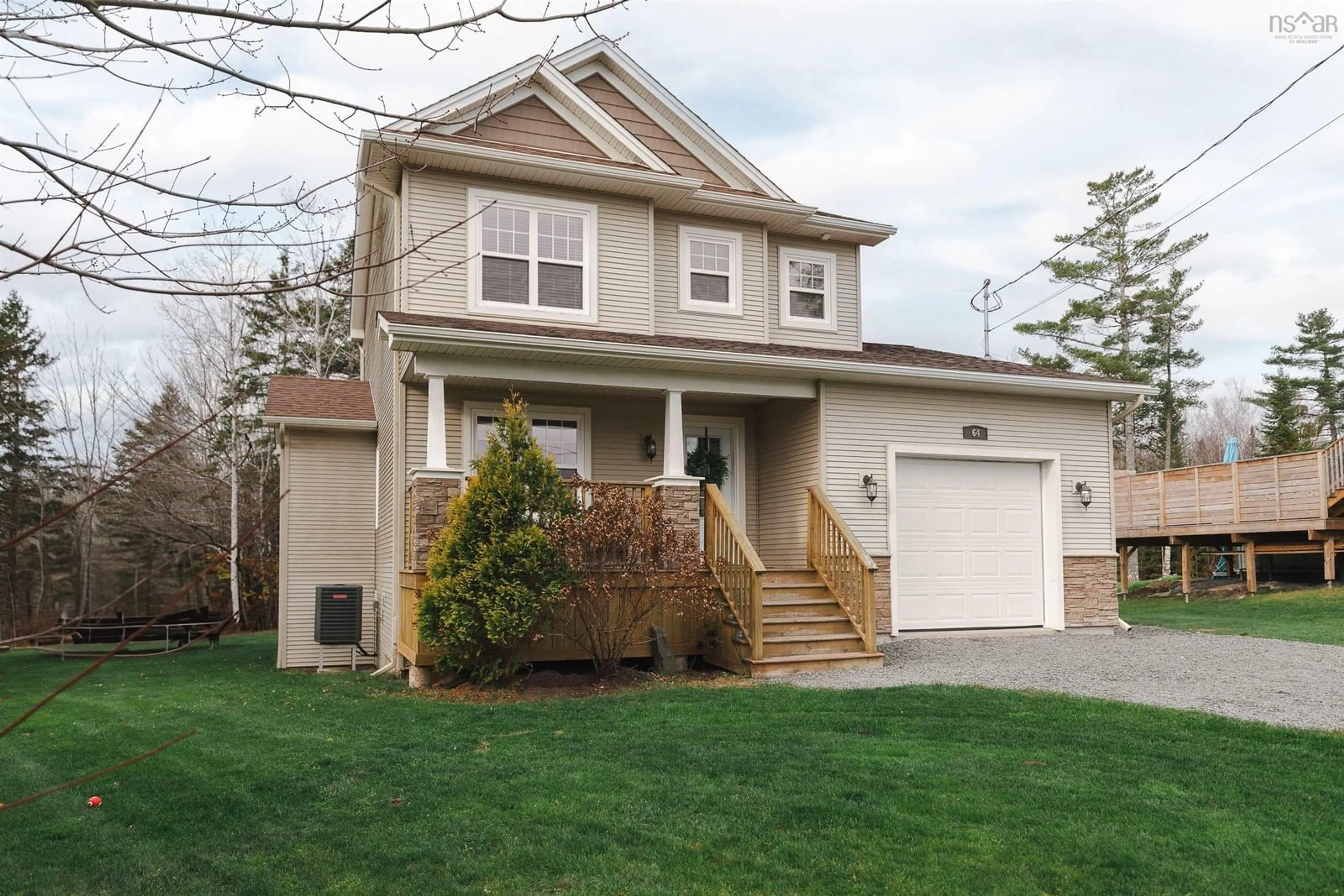 Home with vinyl exterior material, street for 64 Cranberry Crt, Enfield Nova Scotia B2T 0L3