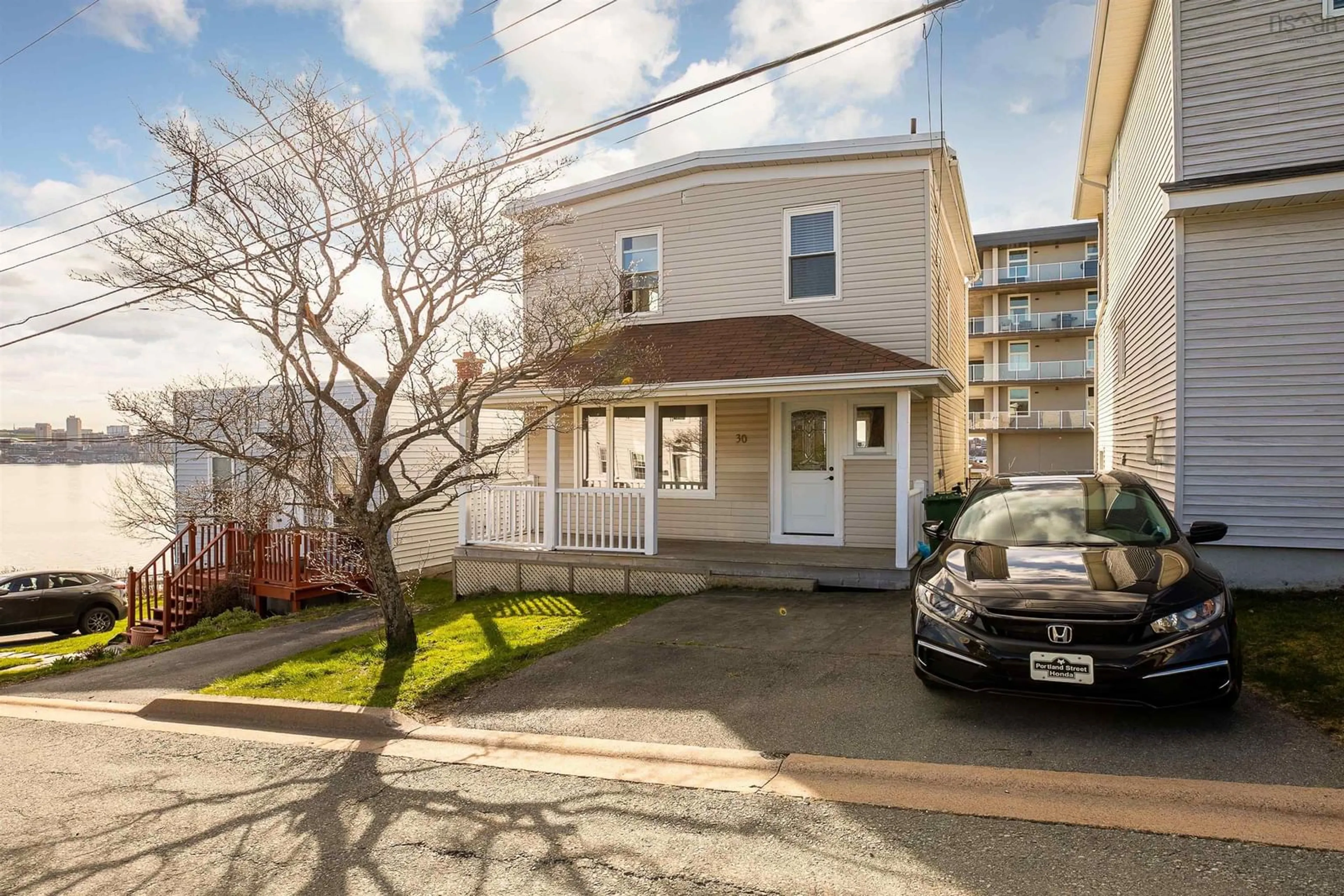 A pic from outside/outdoor area/front of a property/back of a property/a pic from drone, street for 30 Cuisack St, Dartmouth Nova Scotia B2Y 2L6