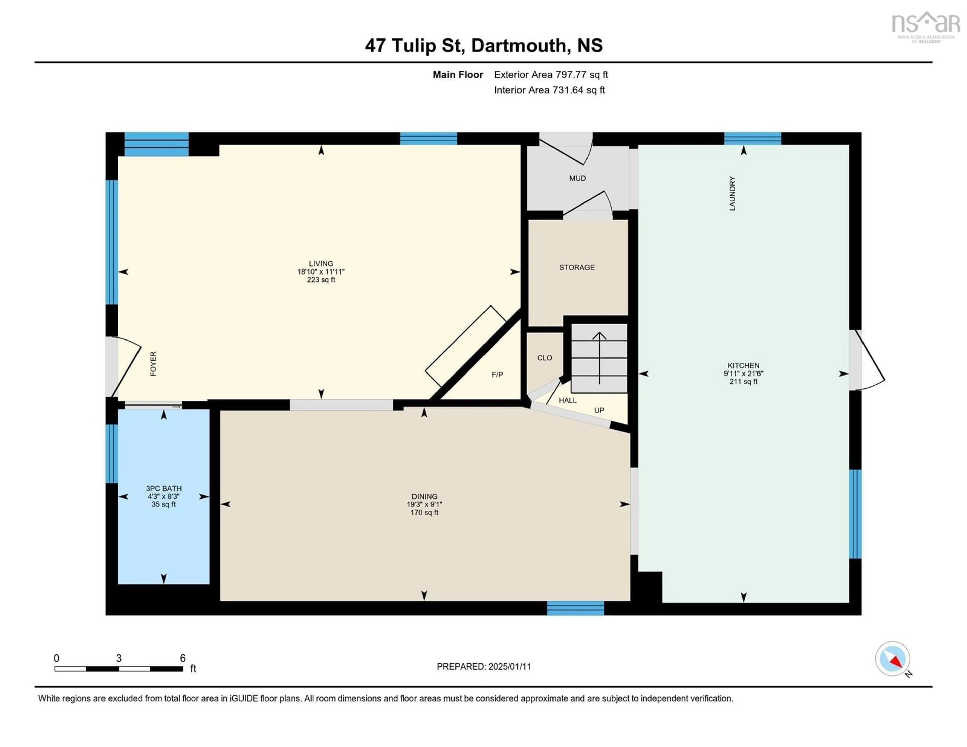 Floor plan for 47 Tulip St, Dartmouth Nova Scotia B3A 3S8