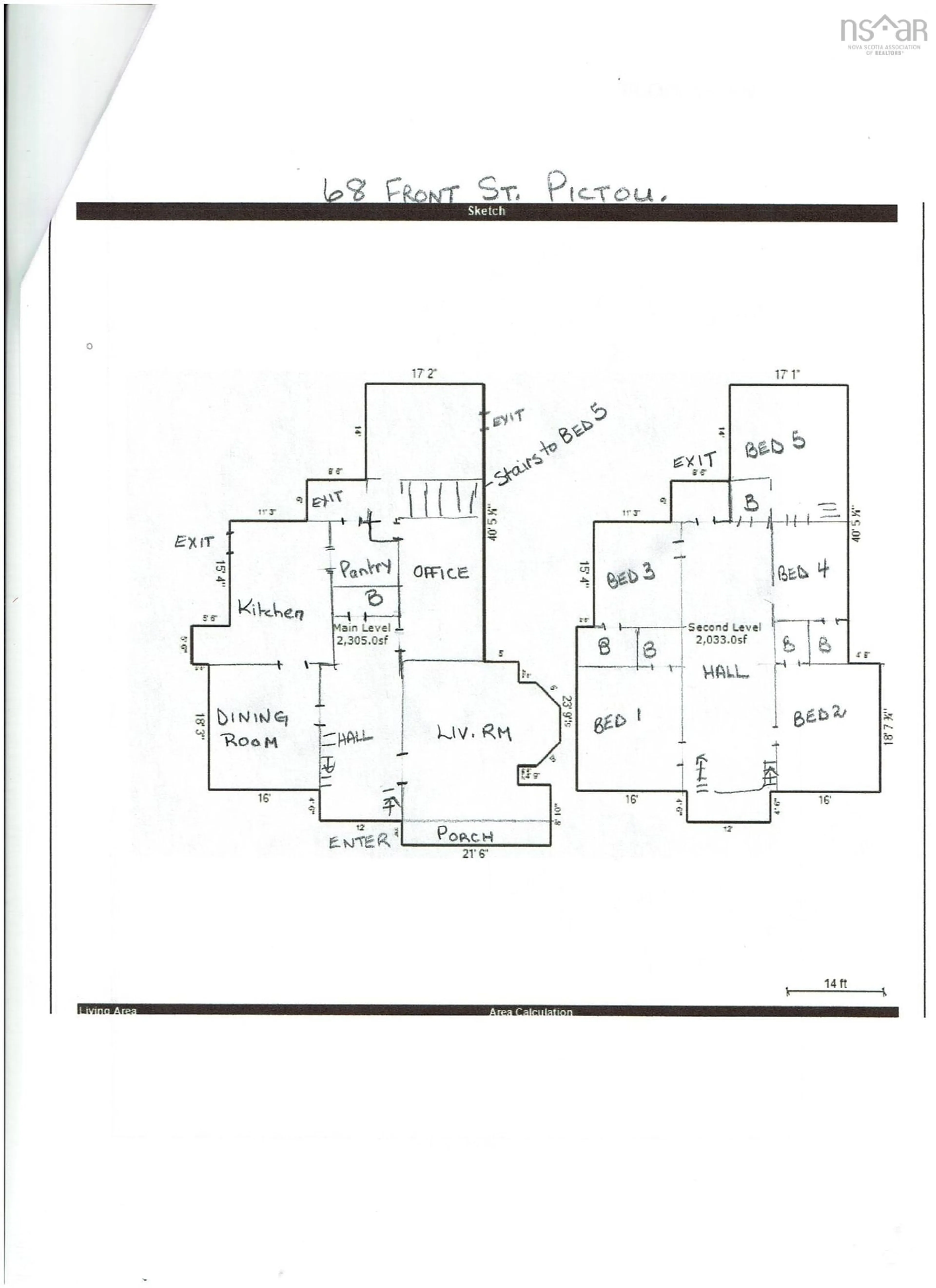 Floor plan for 68 Front St, Pictou Nova Scotia B0K 1H0