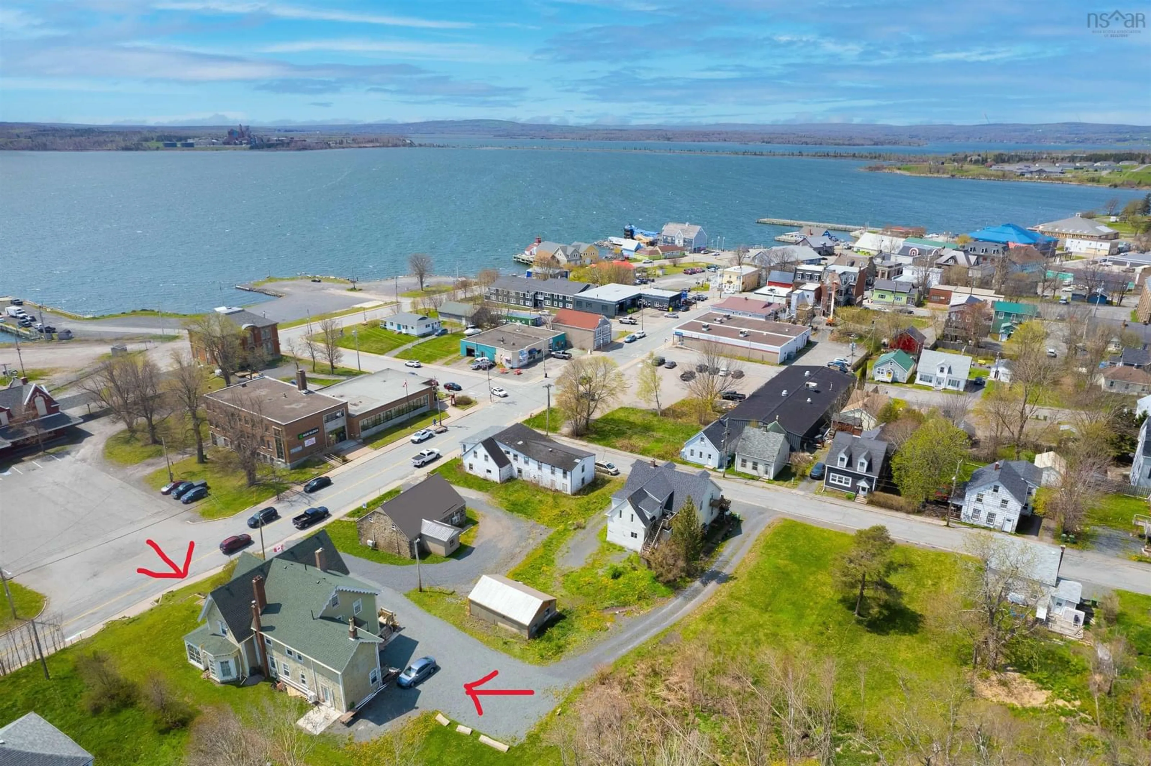 A pic from outside/outdoor area/front of a property/back of a property/a pic from drone, water/lake/river/ocean view for 68 Front St, Pictou Nova Scotia B0K 1H0