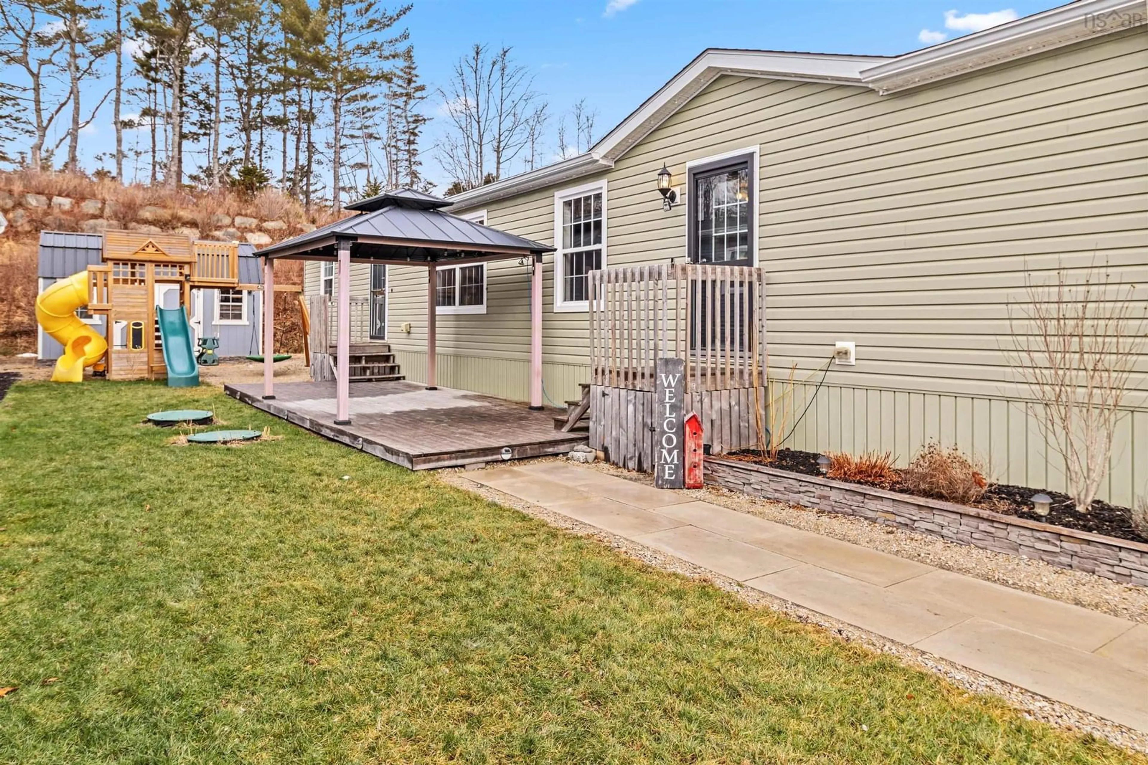 Home with vinyl exterior material, street for 19 Breeze Cir, Simms Settlement Nova Scotia B0J 1T0