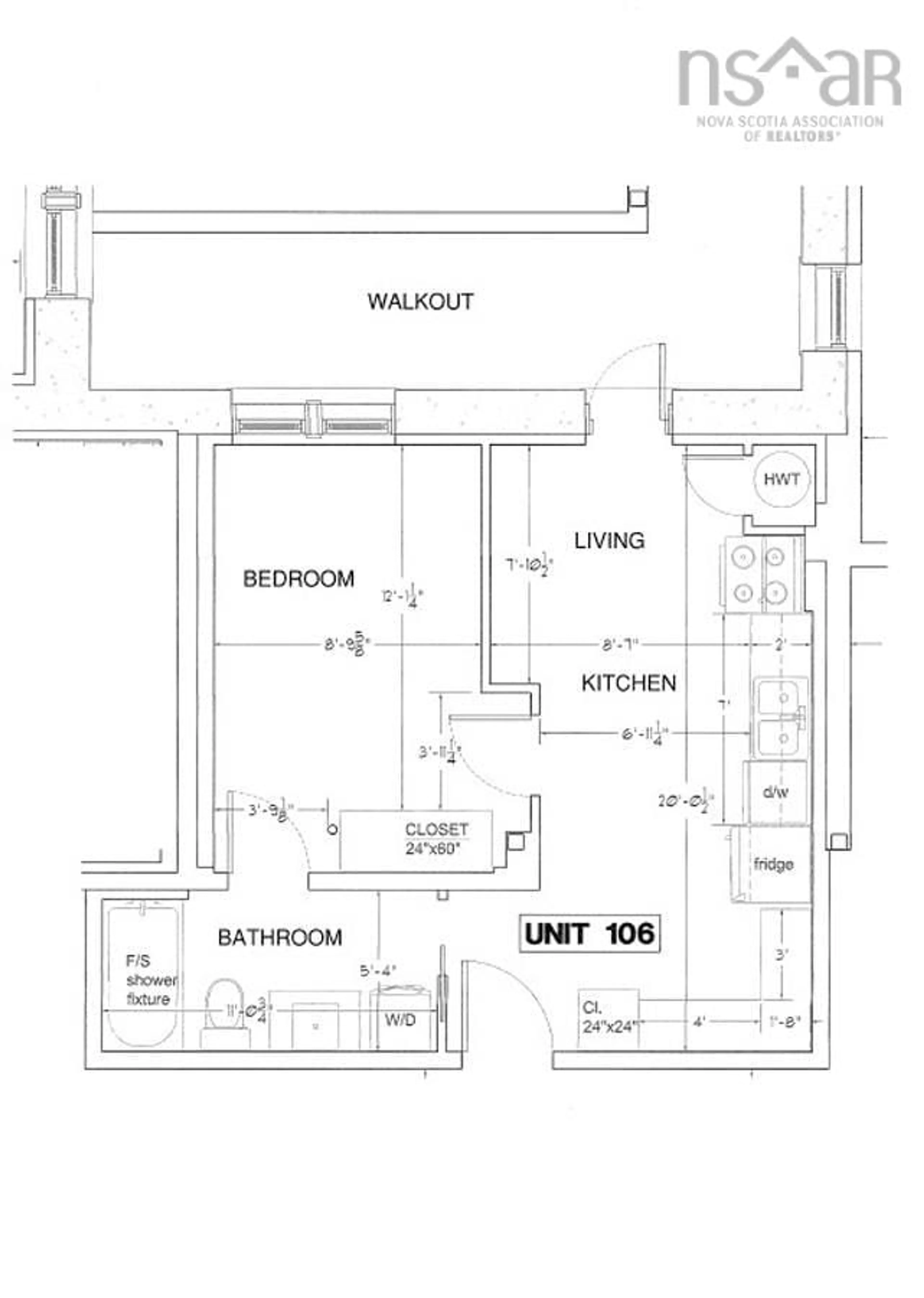 Floor plan for 151 Ritchie St #106, Annapolis Royal Nova Scotia B0S 1A0