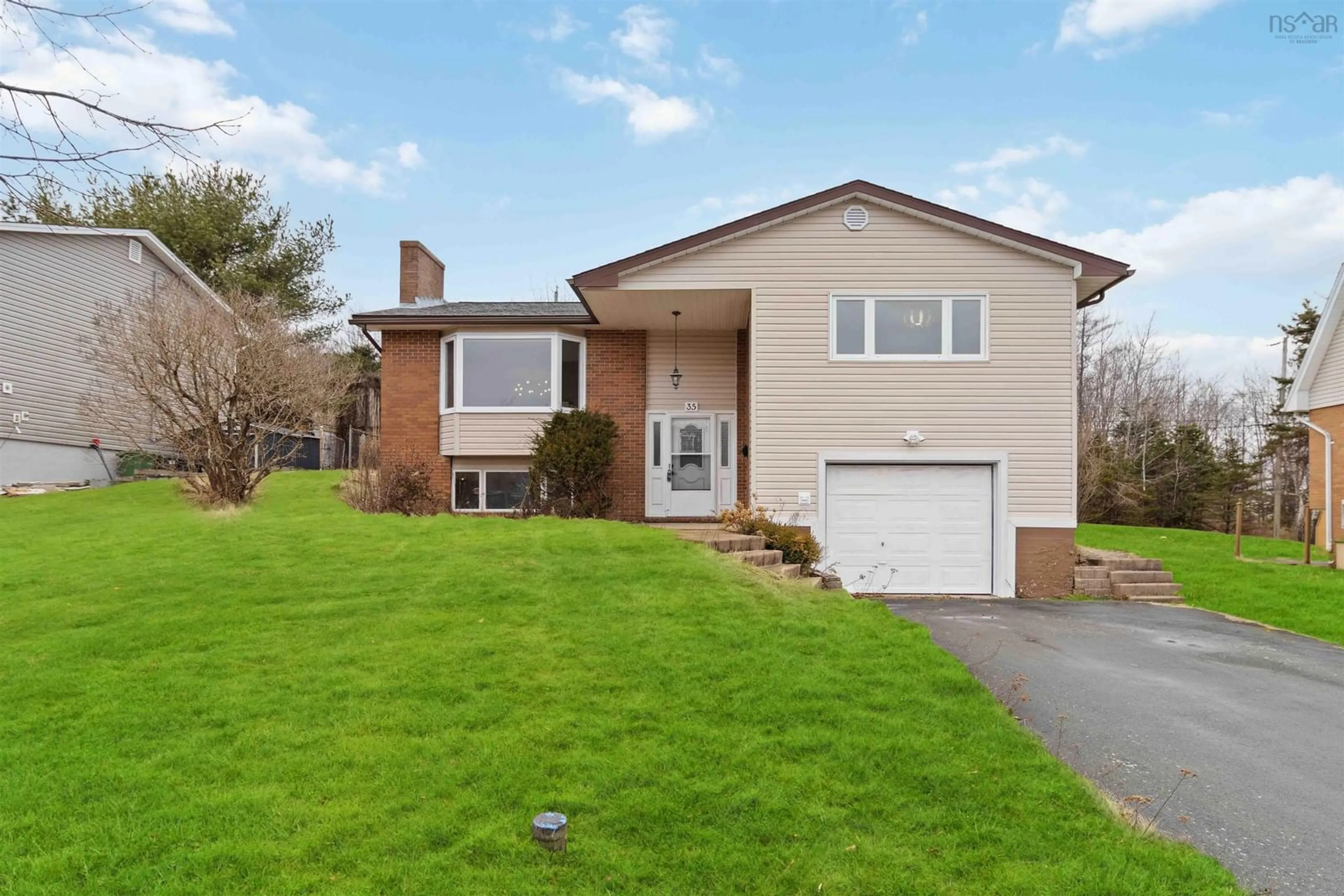 Home with vinyl exterior material, street for 35 Hannebury Dr, Cole Harbour Nova Scotia B2V 1P7