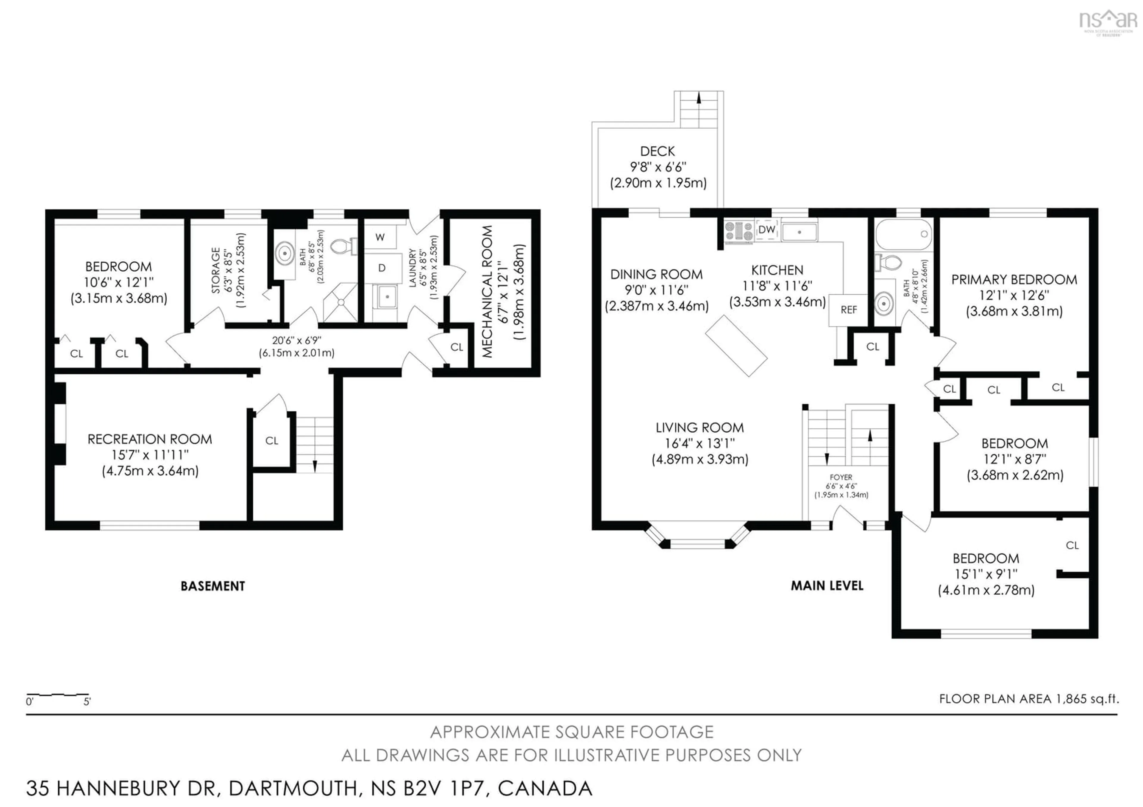 Floor plan for 35 Hannebury Dr, Cole Harbour Nova Scotia B2V 1P7