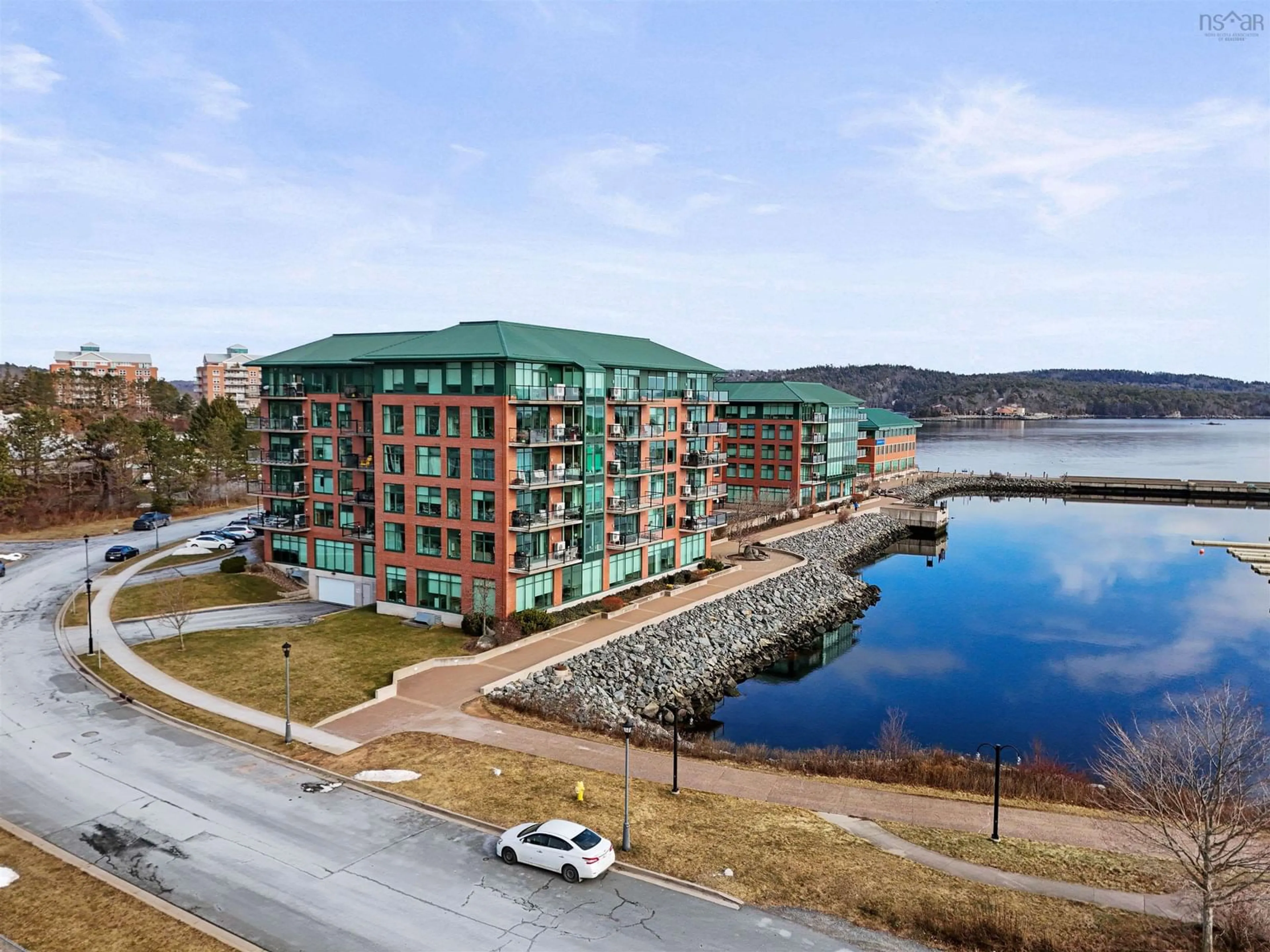 A pic from outside/outdoor area/front of a property/back of a property/a pic from drone, water/lake/river/ocean view for 220 Waterfront Dr #509, Bedford Nova Scotia B4A 0H3