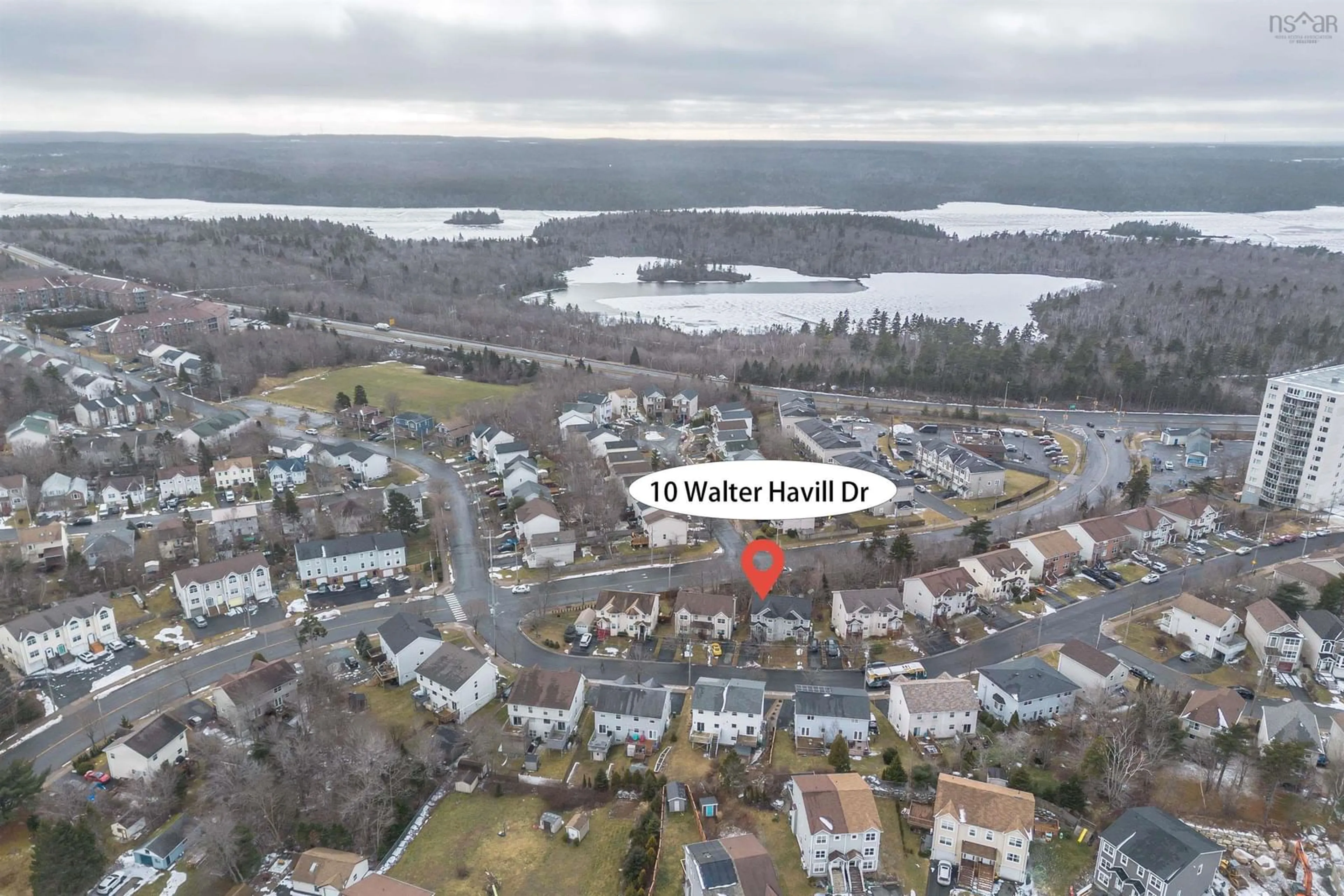 A pic from outside/outdoor area/front of a property/back of a property/a pic from drone, water/lake/river/ocean view for 10 Walter Havill Dr, Halifax Nova Scotia B3N 3H5