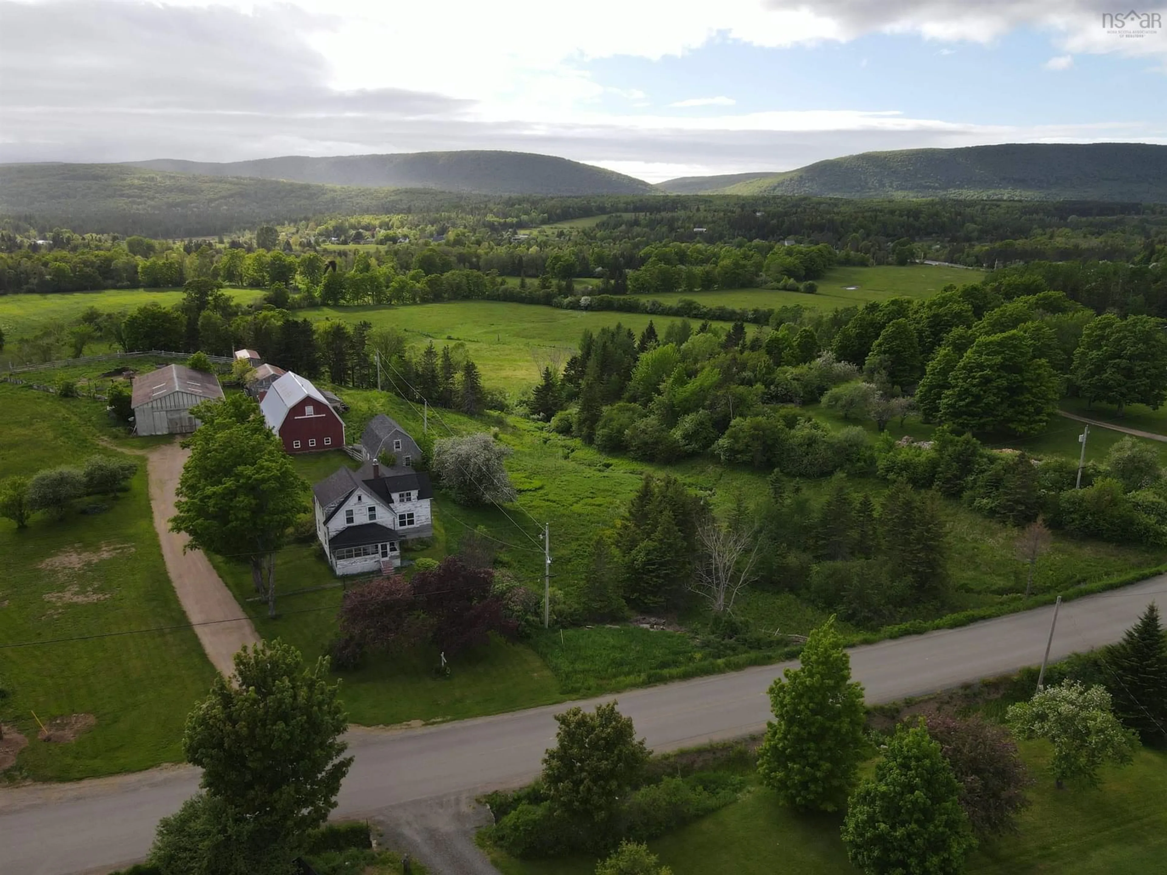 A pic from outside/outdoor area/front of a property/back of a property/a pic from drone, mountain view for 6 5314 Road, Margaree Valley Nova Scotia B0E 2C0