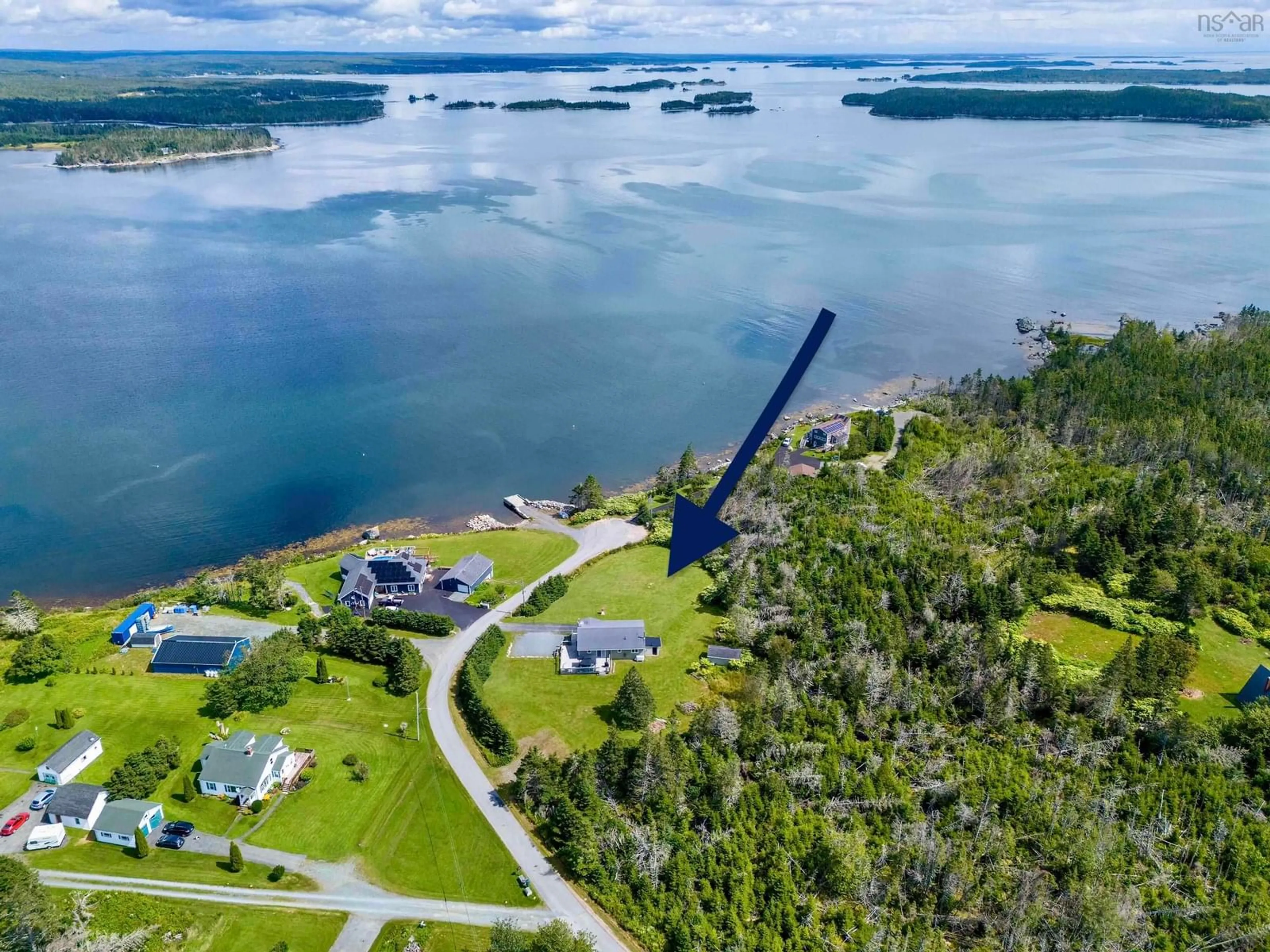 A pic from outside/outdoor area/front of a property/back of a property/a pic from drone, water/lake/river/ocean view for 38 Hutt Rd, Owls Head Nova Scotia B0J 2L0