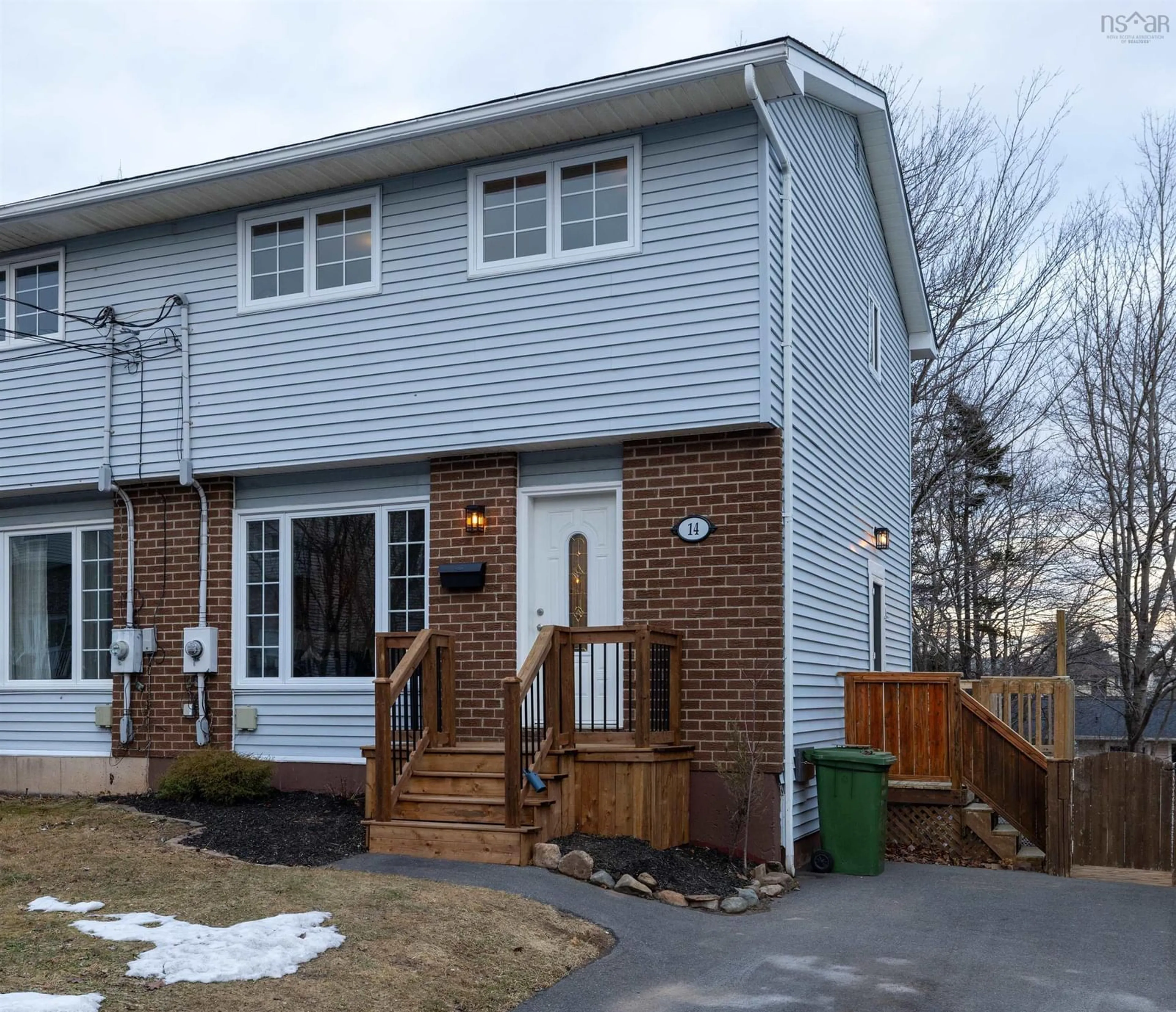 Home with vinyl exterior material, street for 14 Valkyrie Cres, Dartmouth Nova Scotia B2W 5B6