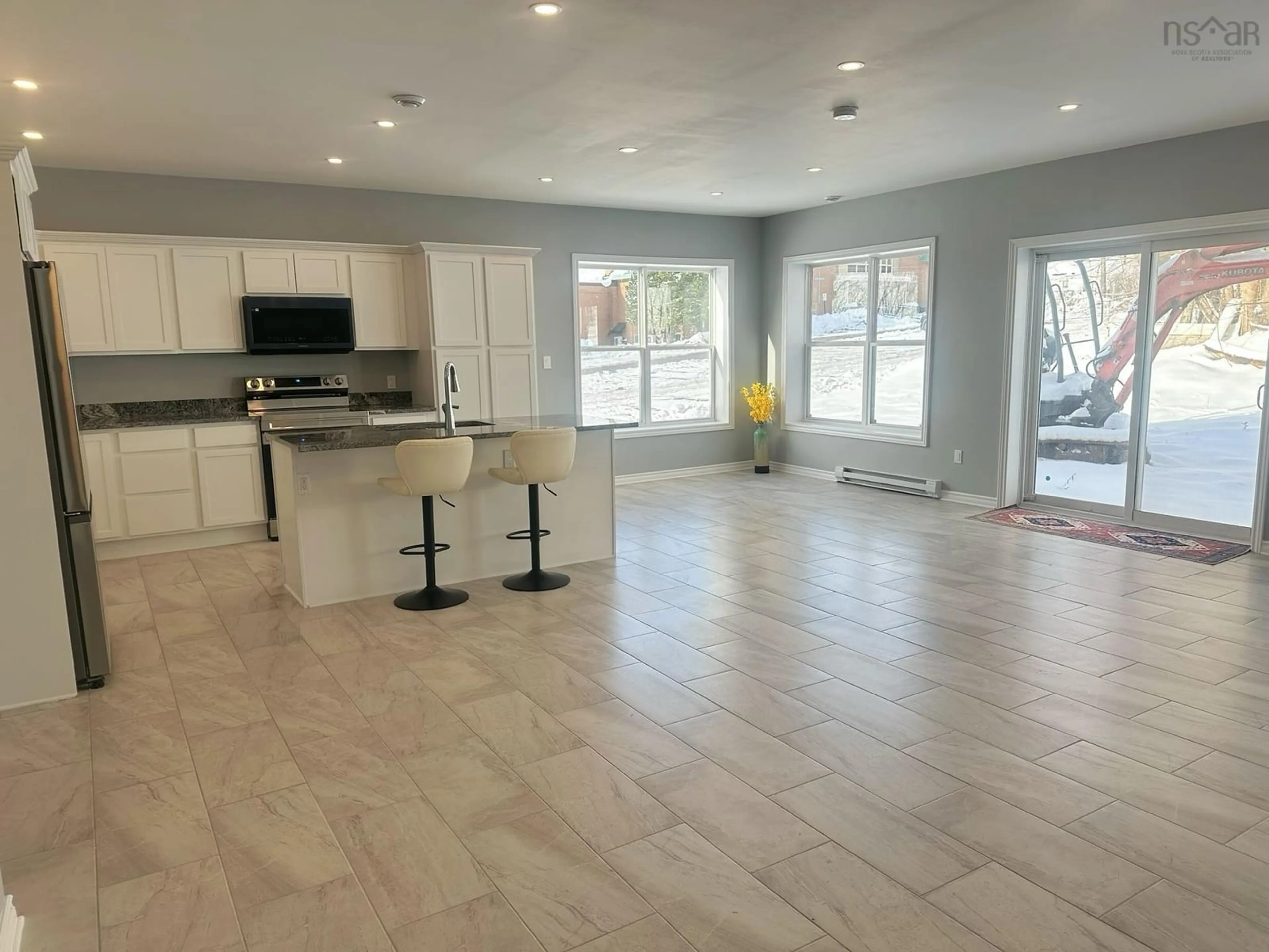 Open concept kitchen, ceramic/tile floor for 134 High St, Pictou Nova Scotia B0K 1H0