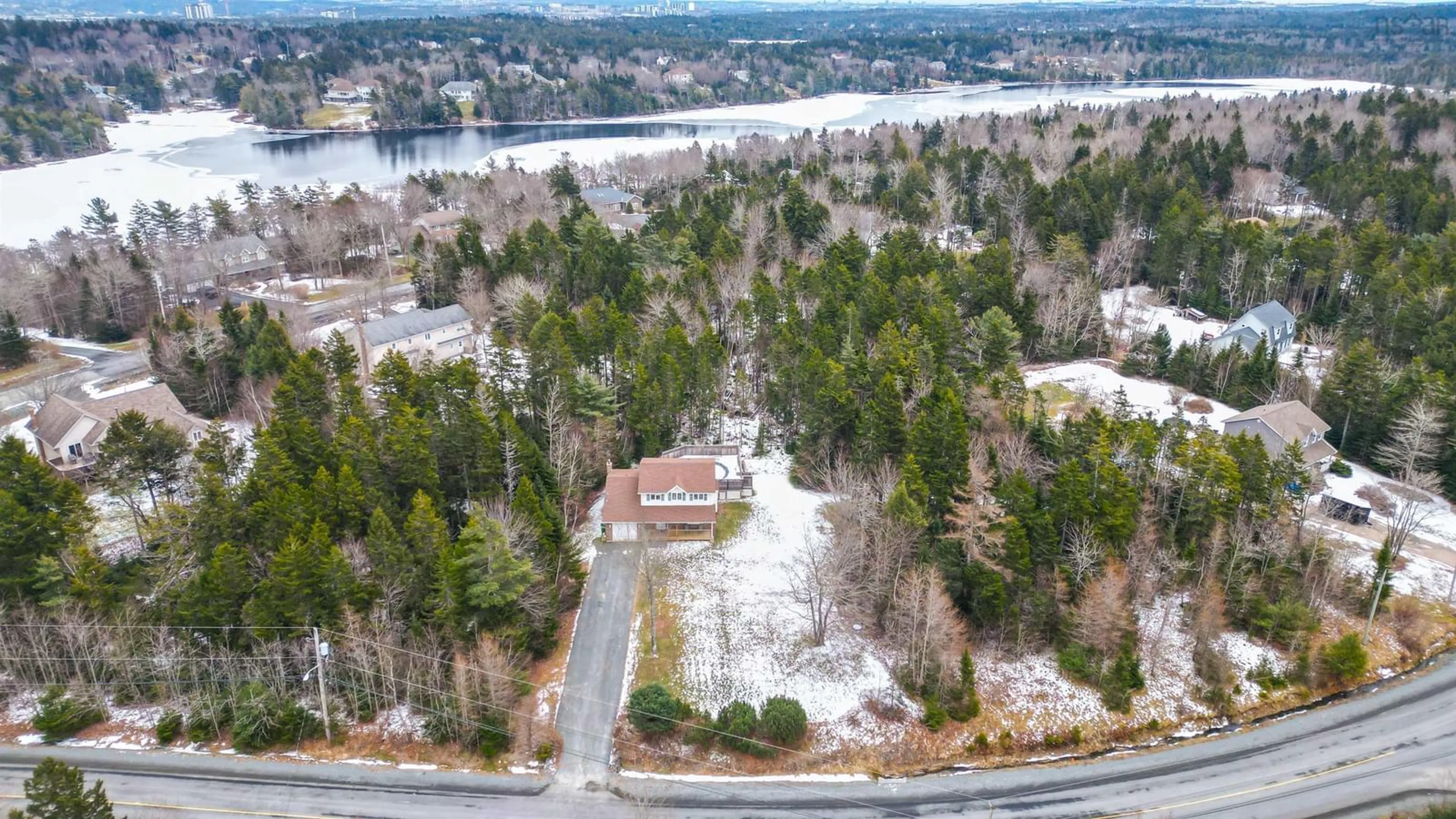 A pic from outside/outdoor area/front of a property/back of a property/a pic from drone, water/lake/river/ocean view for 226 Kingswood Dr, Kingswood Nova Scotia B4B 1L2