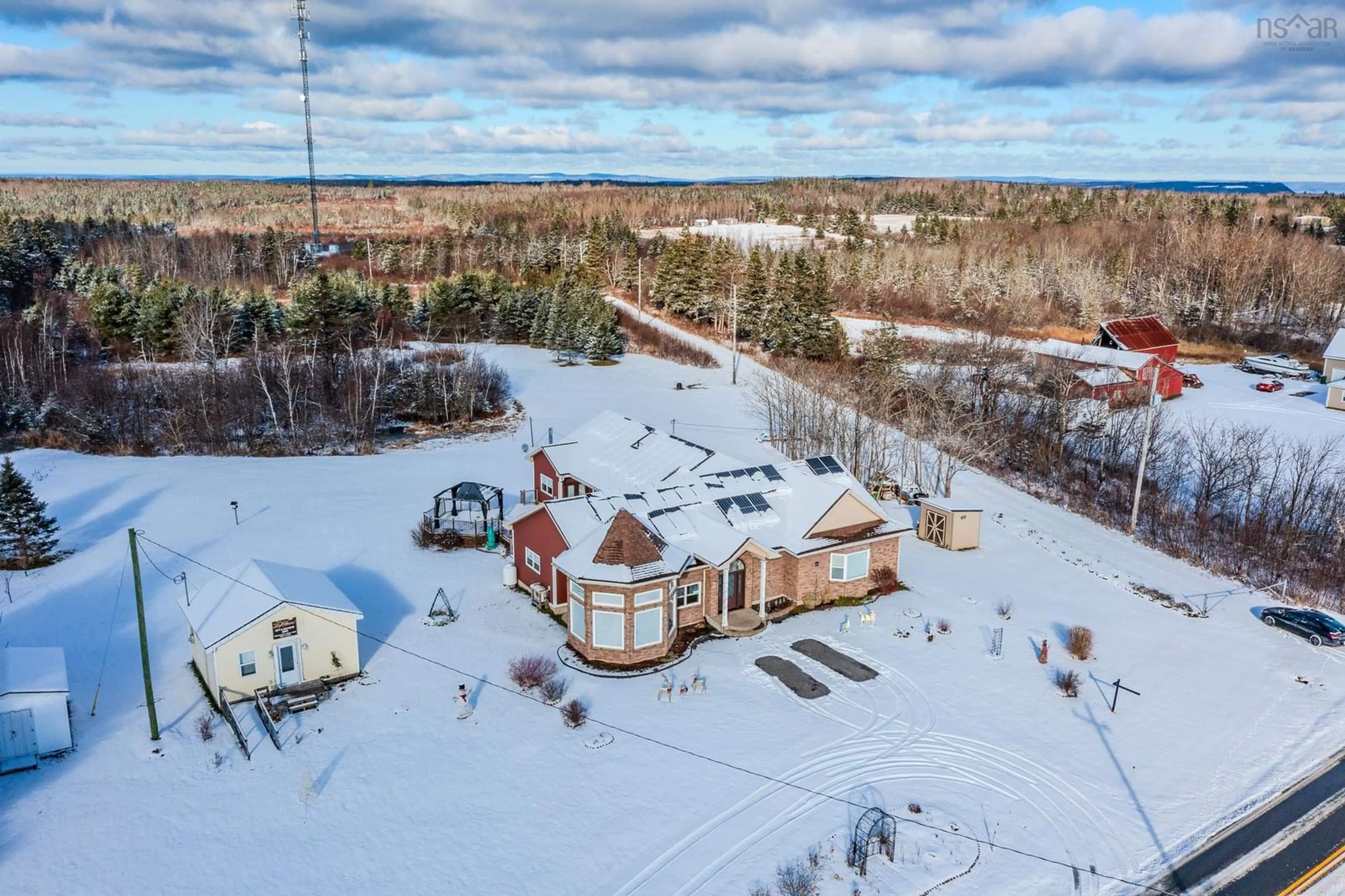 A pic from outside/outdoor area/front of a property/back of a property/a pic from drone, unknown for 3419 Highway 358 Hwy, Arlington Nova Scotia B0P 1H0