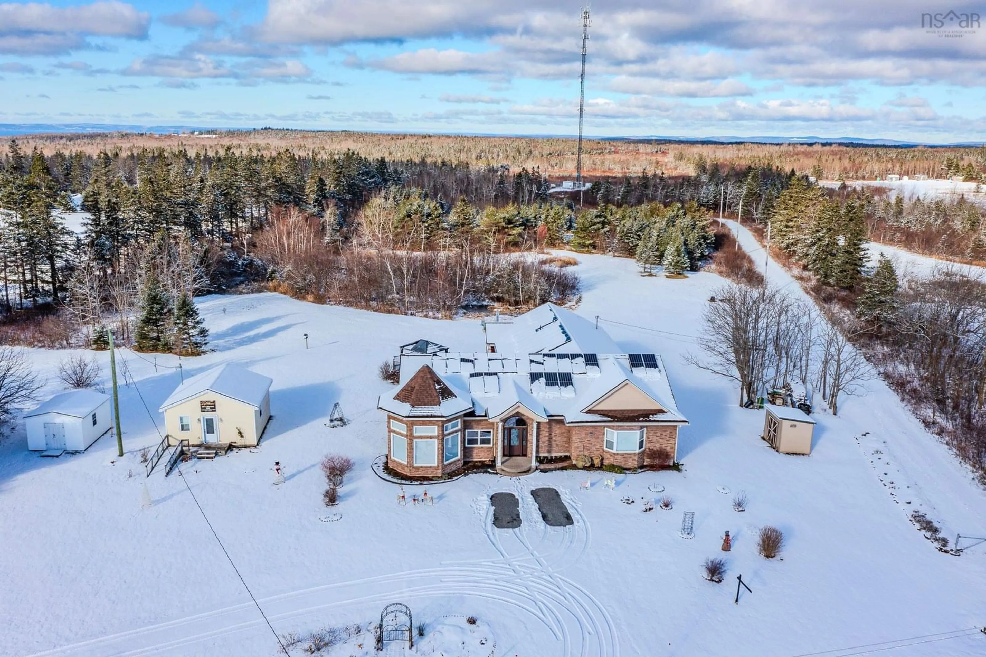 A pic from outside/outdoor area/front of a property/back of a property/a pic from drone, unknown for 3419 Highway 358 Hwy, Arlington Nova Scotia B0P 1H0