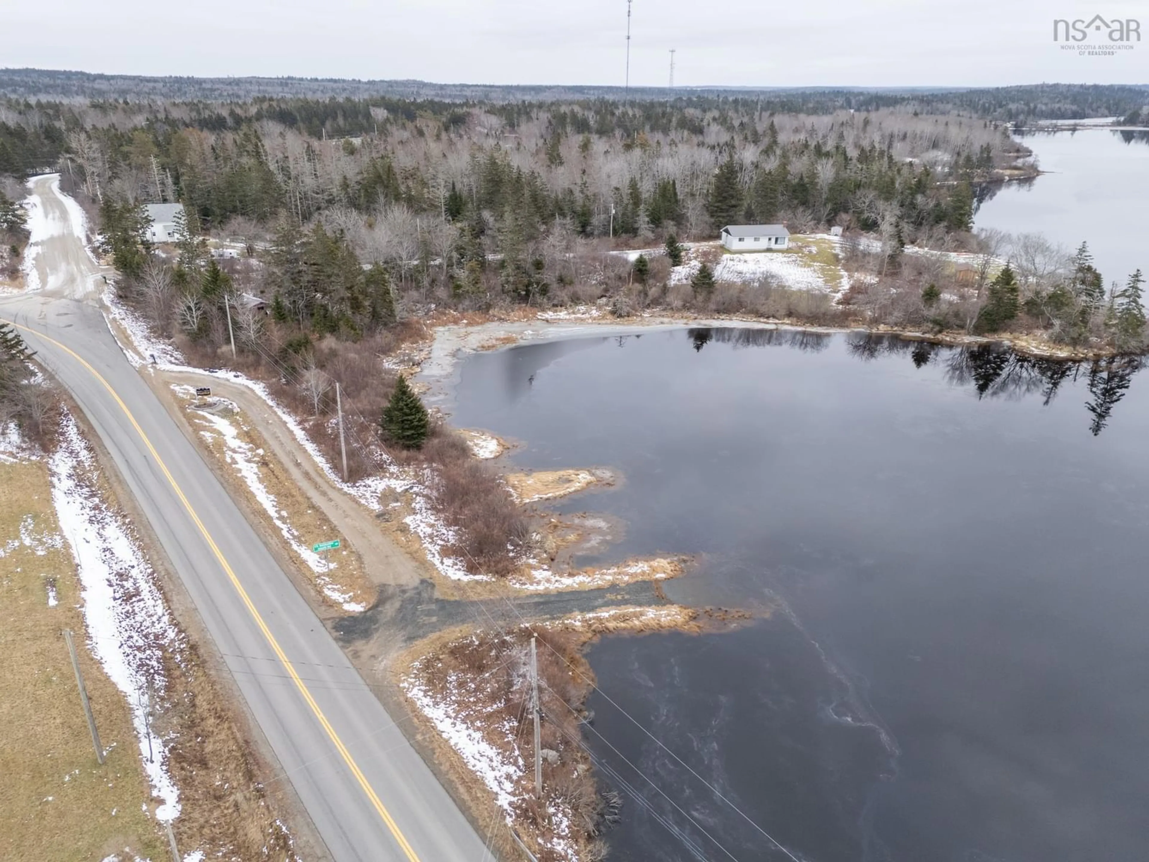 A pic from outside/outdoor area/front of a property/back of a property/a pic from drone, water/lake/river/ocean view for 16 Belleville South Rd, Belleville South Nova Scotia B0W 3M0