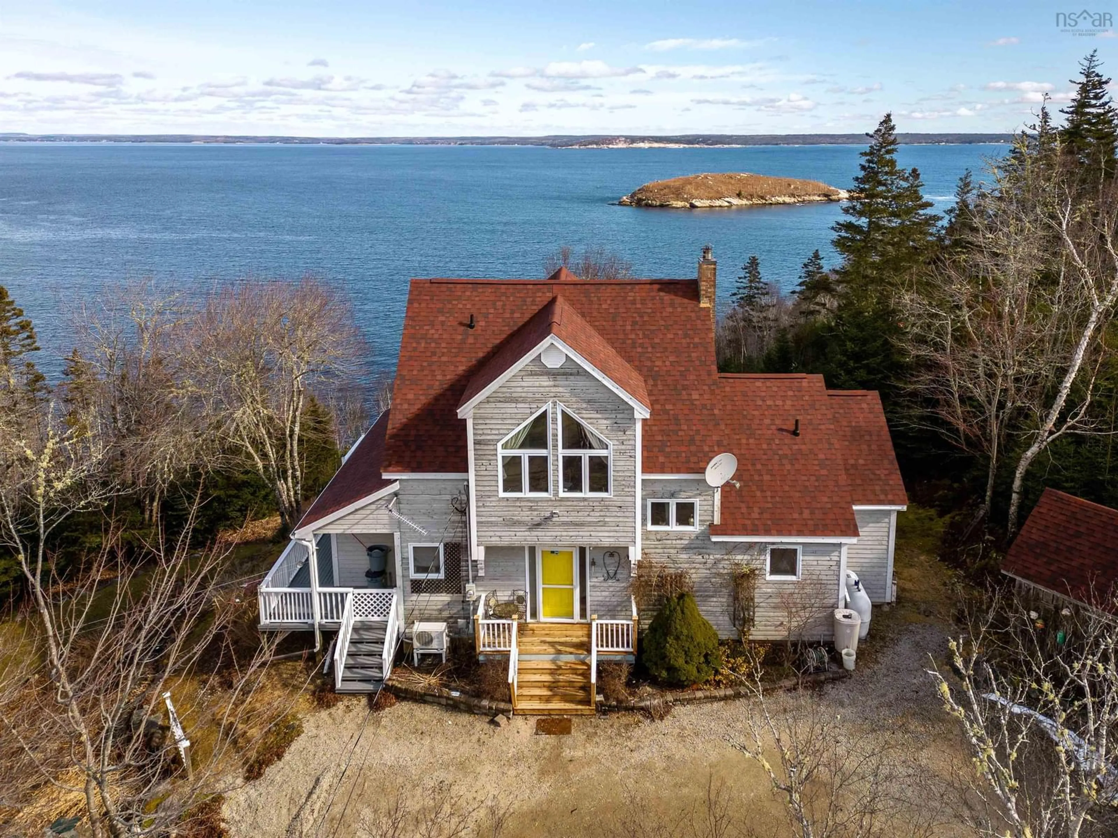 A pic from outside/outdoor area/front of a property/back of a property/a pic from drone, water/lake/river/ocean view for 45 Southwest Cove Rd, Northwest Cove Nova Scotia B0J 1T0