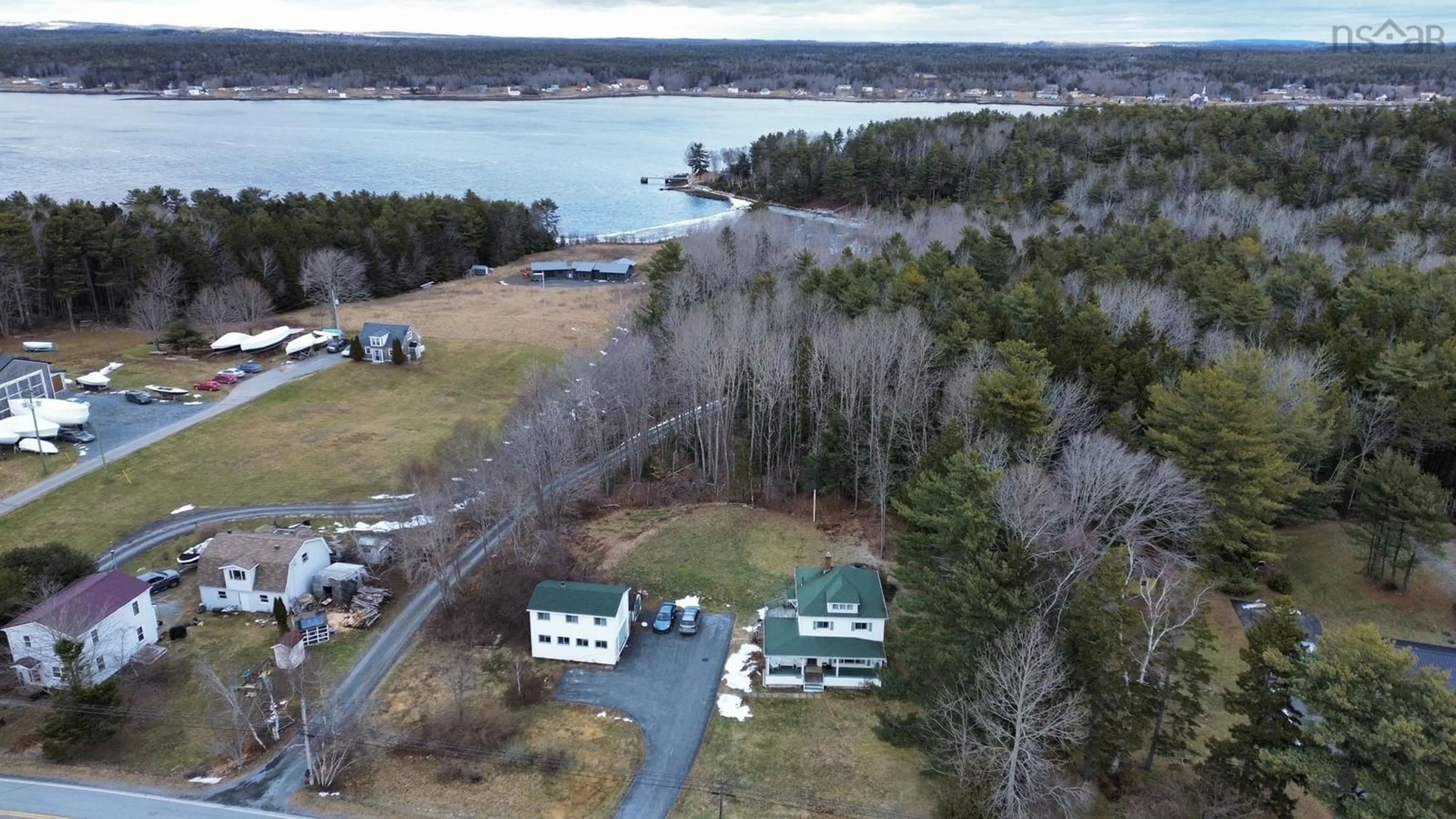 A pic from outside/outdoor area/front of a property/back of a property/a pic from drone, water/lake/river/ocean view for 2609 Highway 331, West Lahave Nova Scotia B0R 1G0