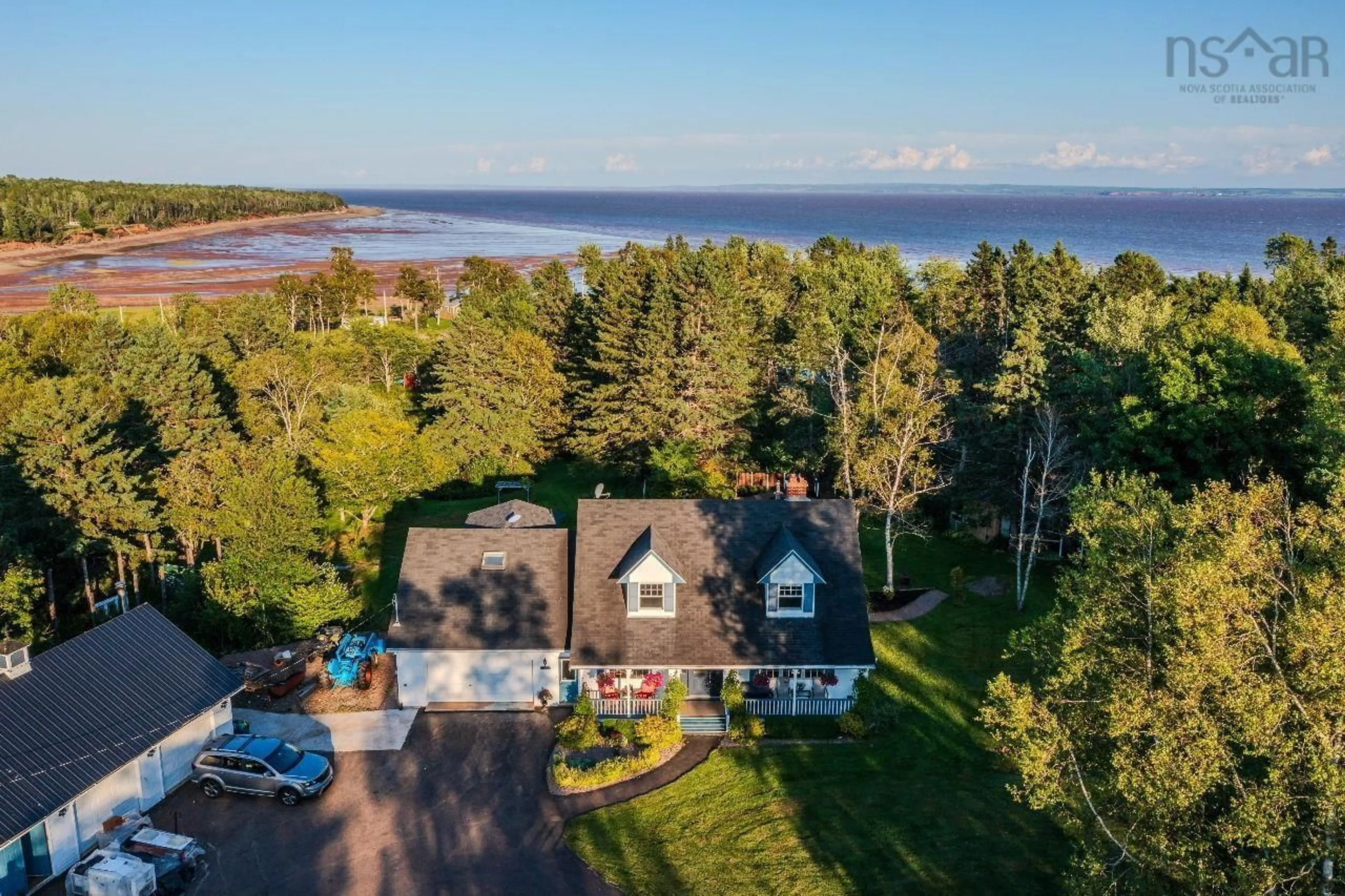 A pic from outside/outdoor area/front of a property/back of a property/a pic from drone, water/lake/river/ocean view for 5004 Hwy 2 Hwy, Little Bass River Nova Scotia B0M 1B0