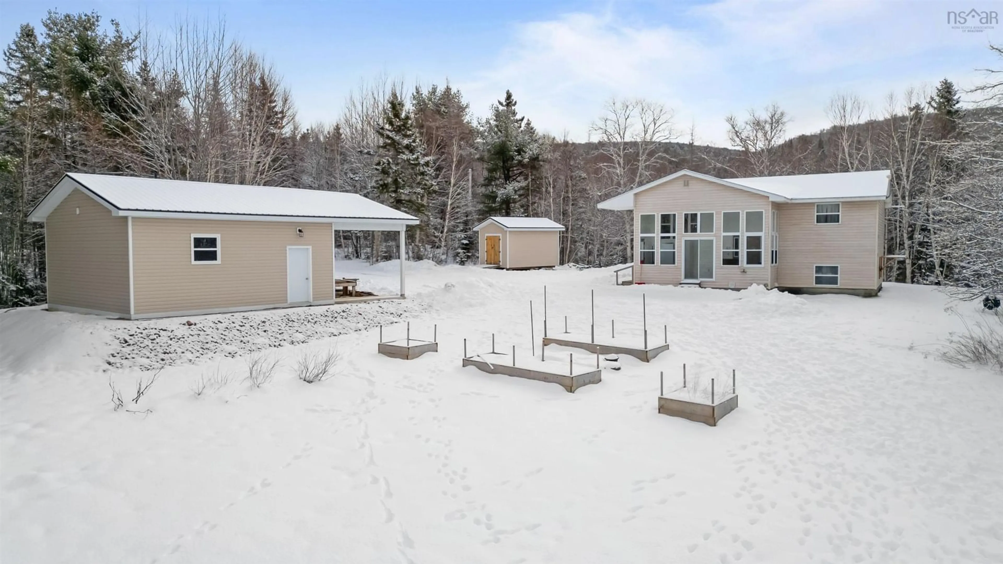 Patio, mountain view for 29 Allans Lane, Valley Mills Nova Scotia B0E 2Y0