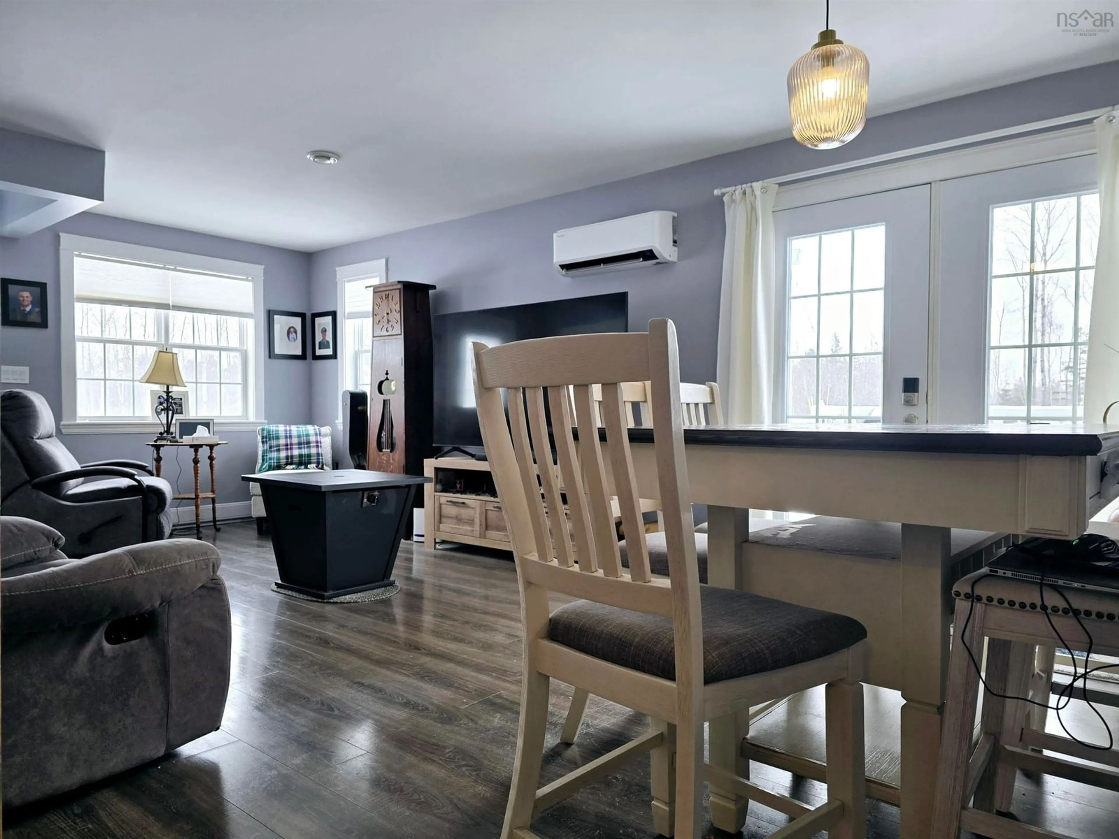 Living room with furniture, wood/laminate floor for 1783 Jerry Lane, Westville Nova Scotia B0K 2A0