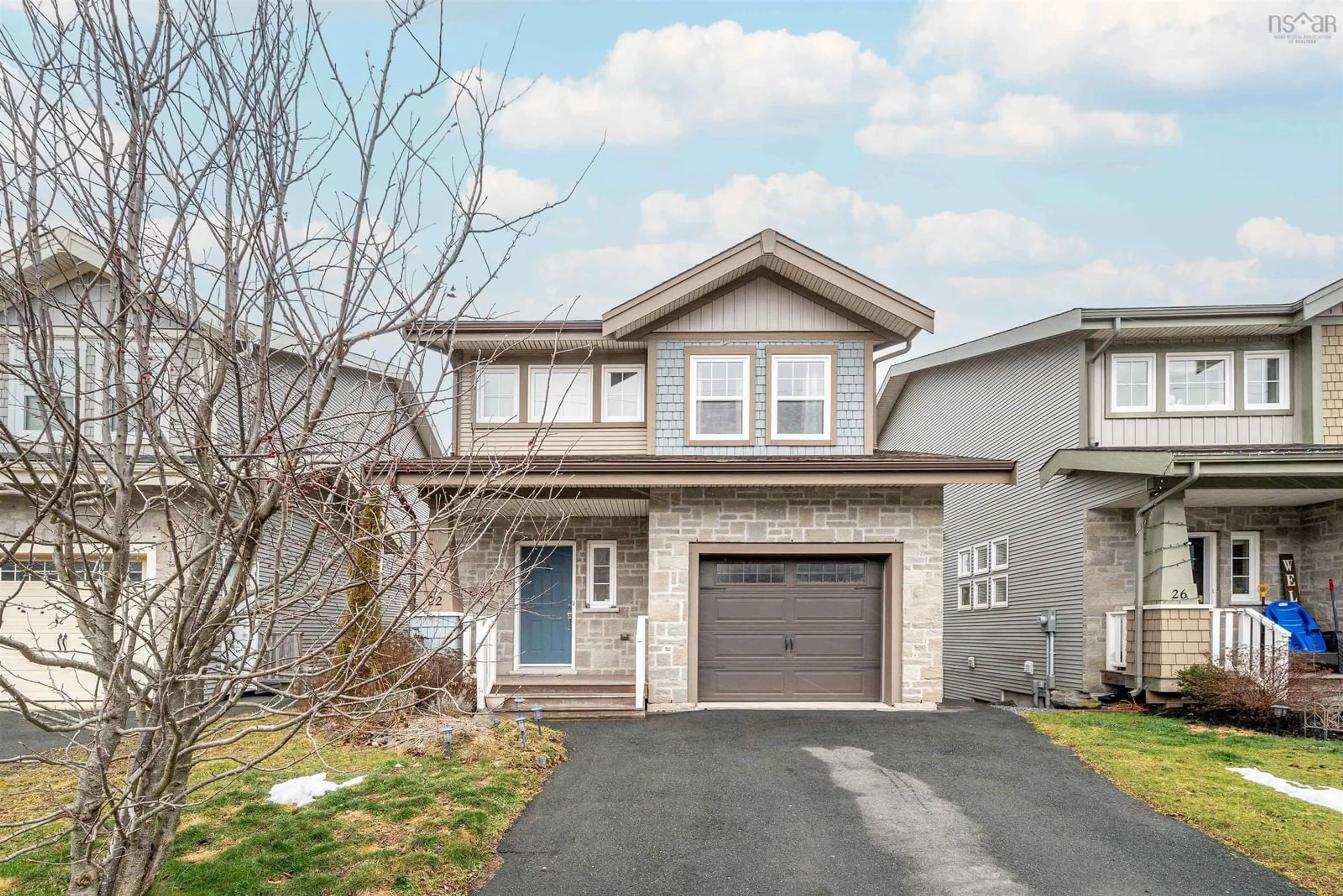 Home with vinyl exterior material, street for 22 Three Admirals Dr, Bedford Nova Scotia B4B 0L7