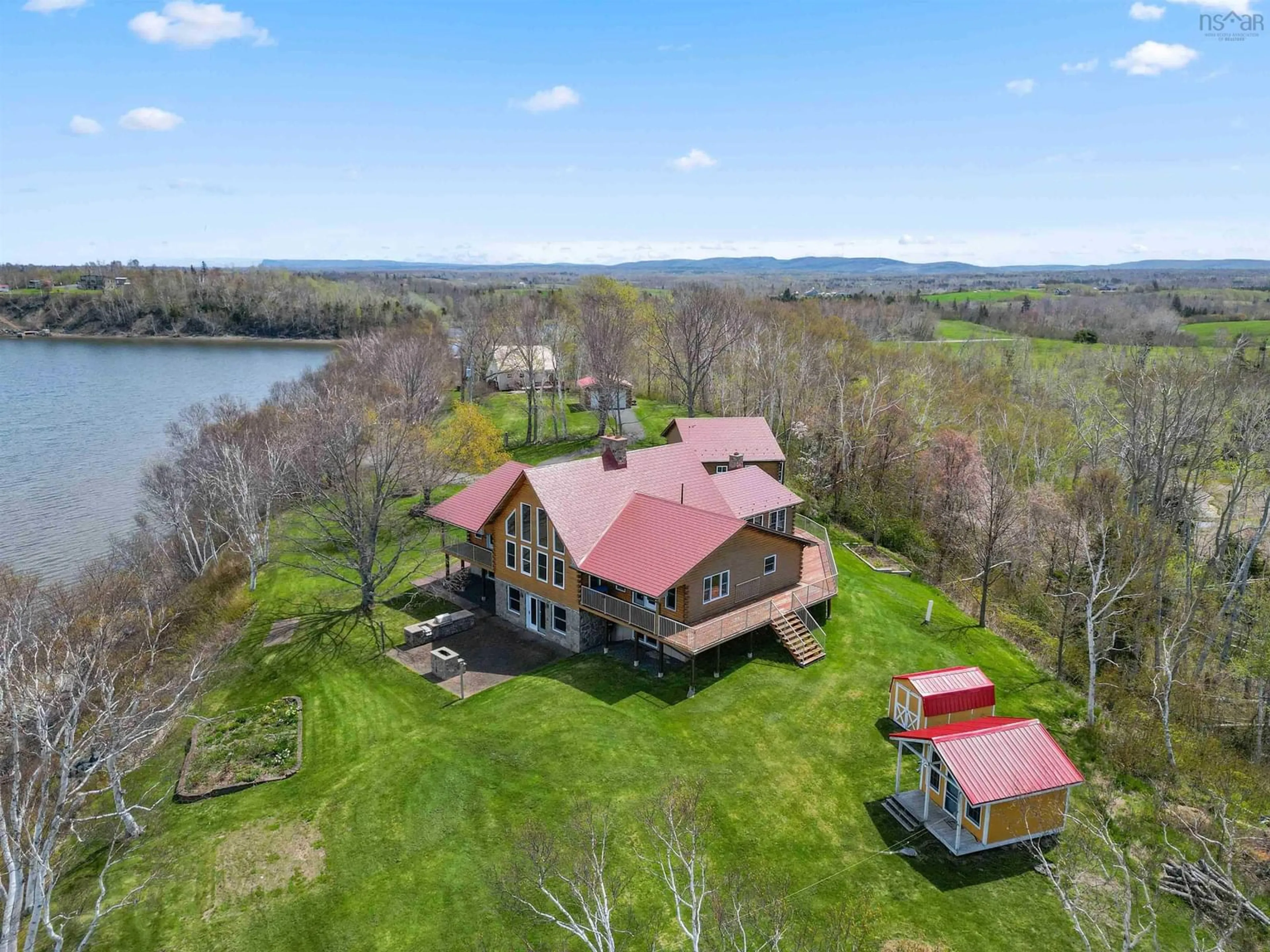 A pic from outside/outdoor area/front of a property/back of a property/a pic from drone, water/lake/river/ocean view for 299 Rosebank Lane, Egerton Nova Scotia B0K 1G0