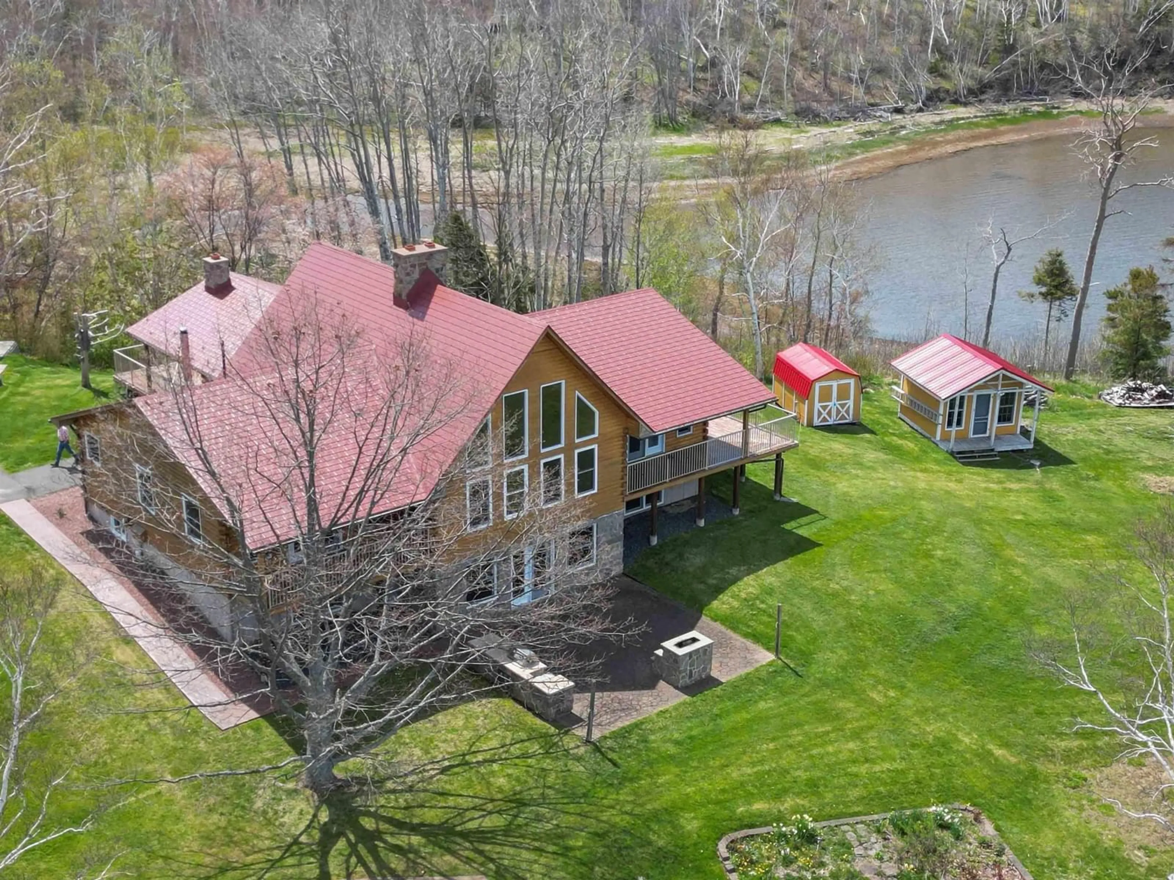 A pic from outside/outdoor area/front of a property/back of a property/a pic from drone, water/lake/river/ocean view for 299 Rosebank Lane, Egerton Nova Scotia B0K 1G0