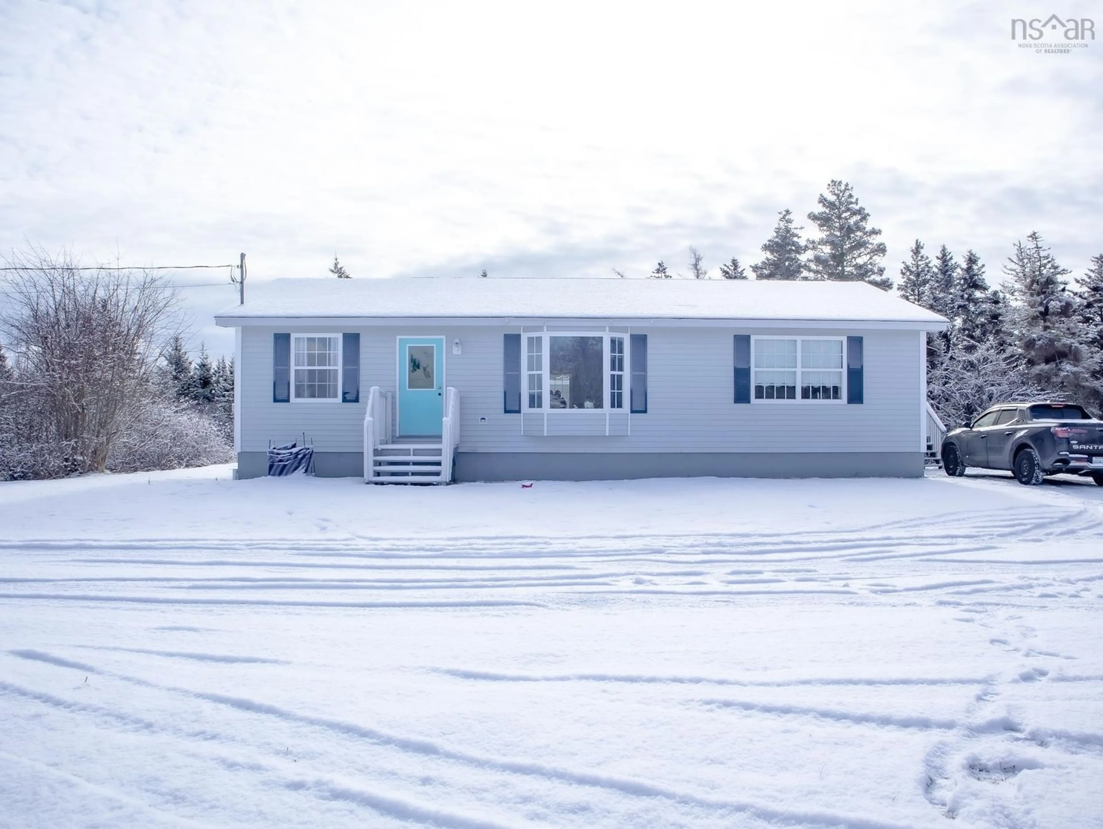 Home with vinyl exterior material, street for 46 Crowells Point Rd, Barrington West Nova Scotia B0W 1E0