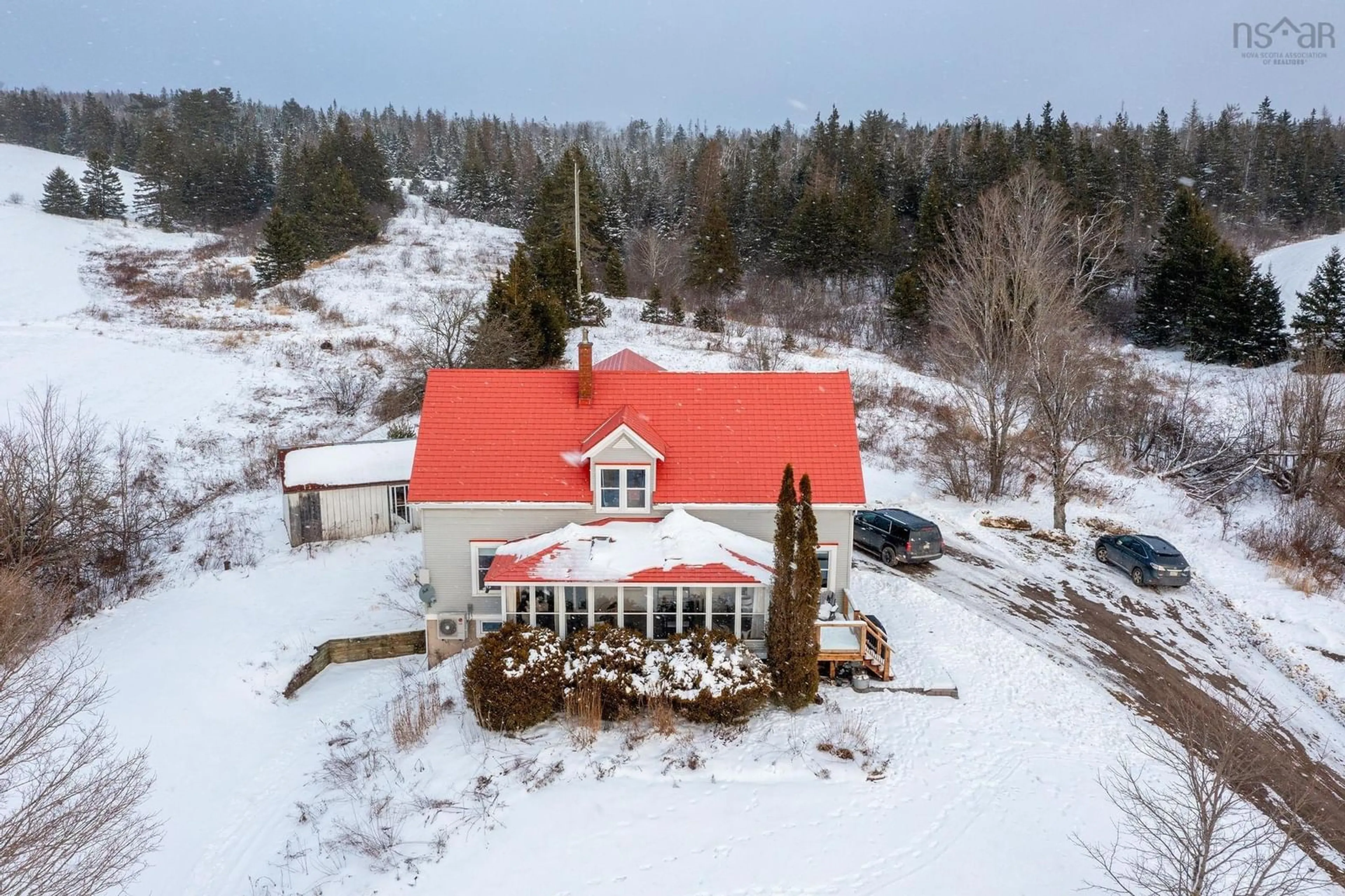 A pic from outside/outdoor area/front of a property/back of a property/a pic from drone, building for 386 Truro Rd, North River Nova Scotia B6L 6V9