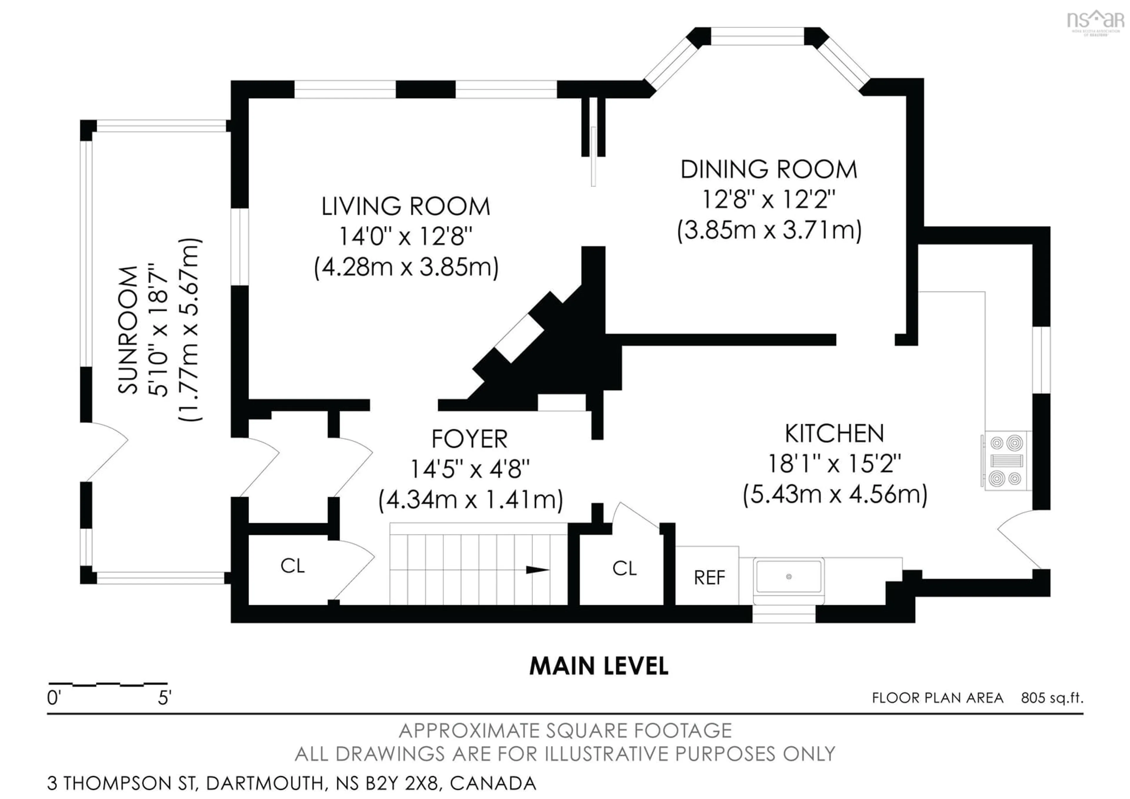 Floor plan for 3 Thompson St, Dartmouth Nova Scotia B2Y 2X8