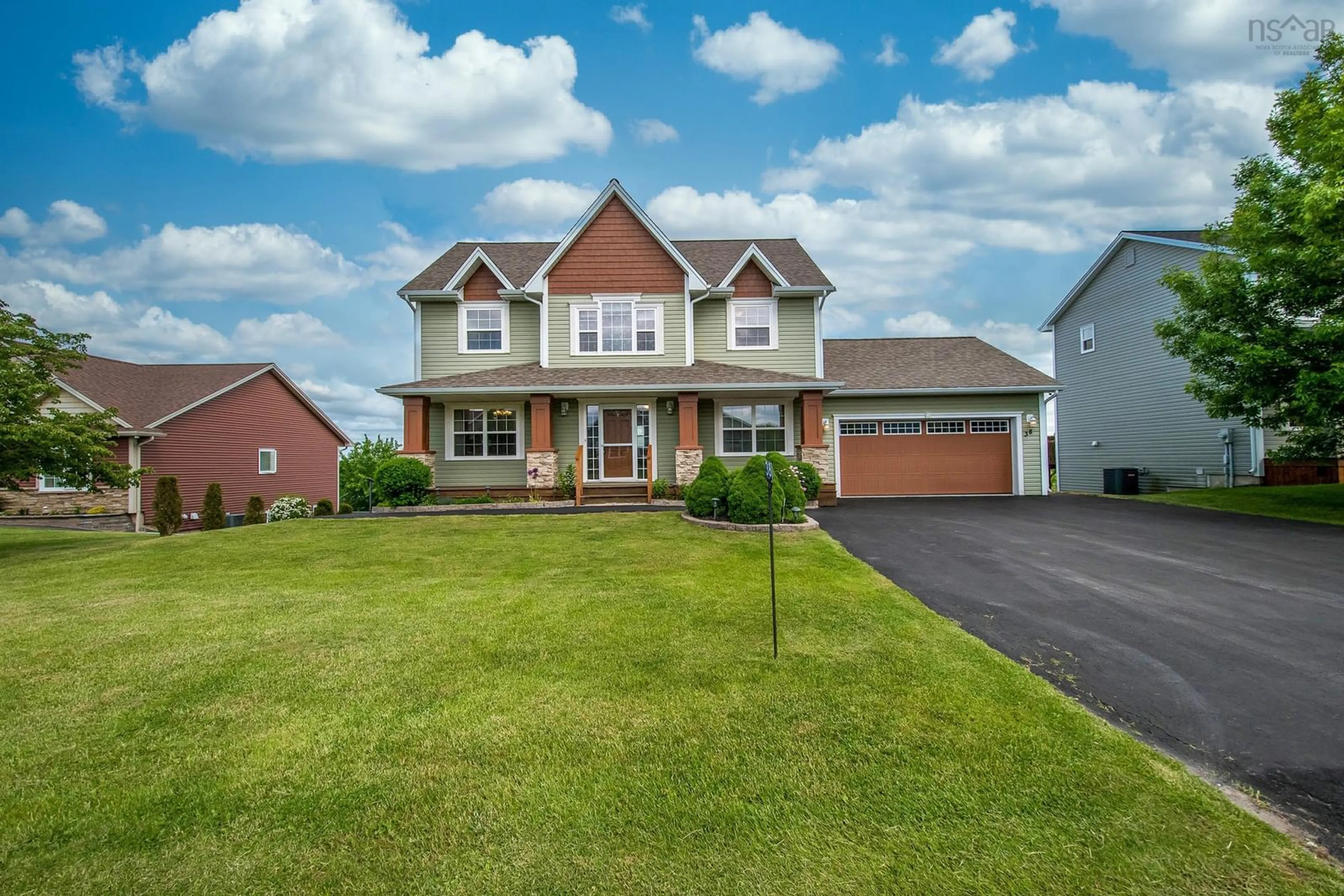 Home with vinyl exterior material, street for 38 Clover Lane, Falmouth Nova Scotia B0P 1P0