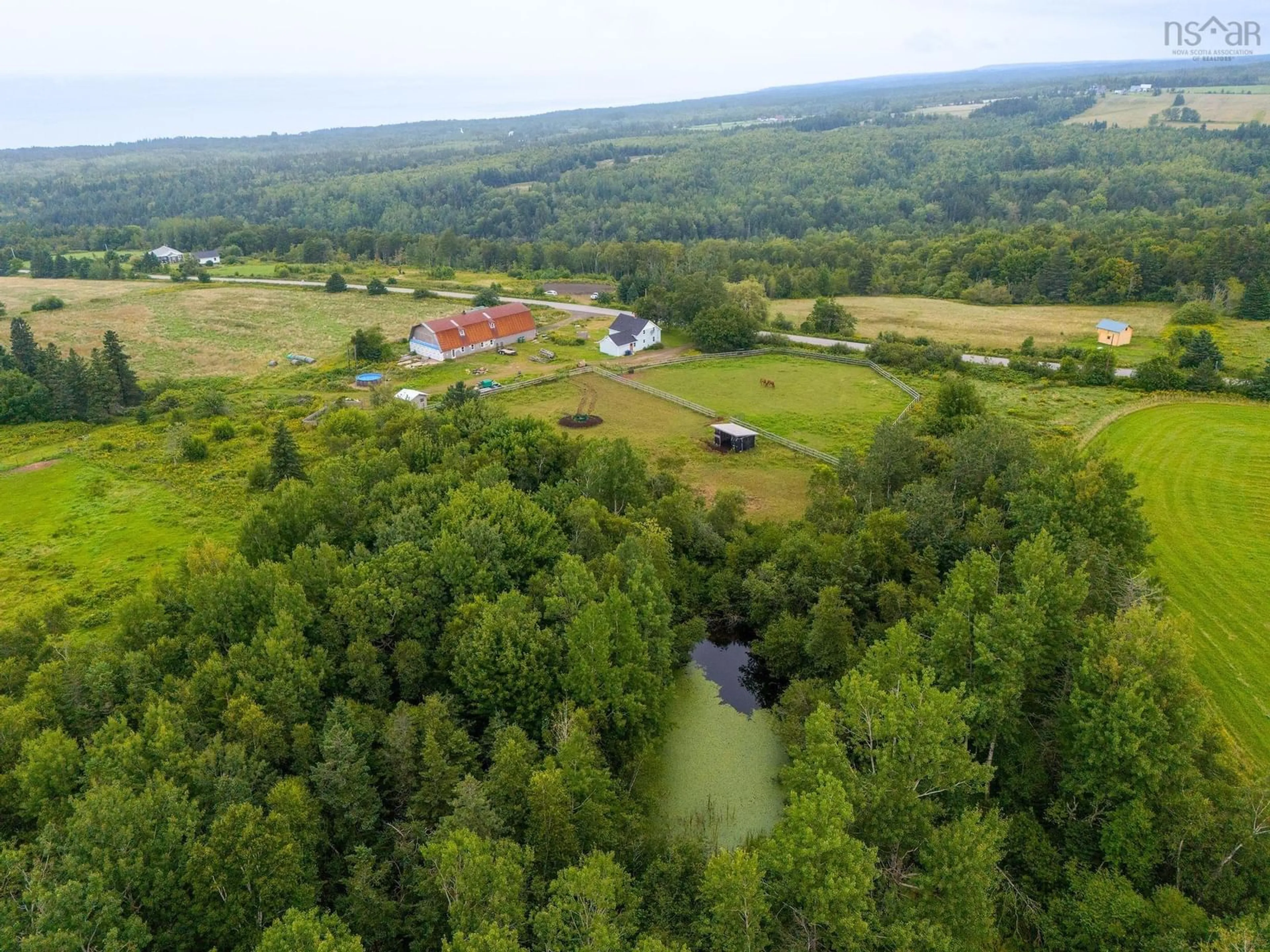 A pic from outside/outdoor area/front of a property/back of a property/a pic from drone, water/lake/river/ocean view for 239 Brinton Rd, Port Lorne Nova Scotia B0S 1L0