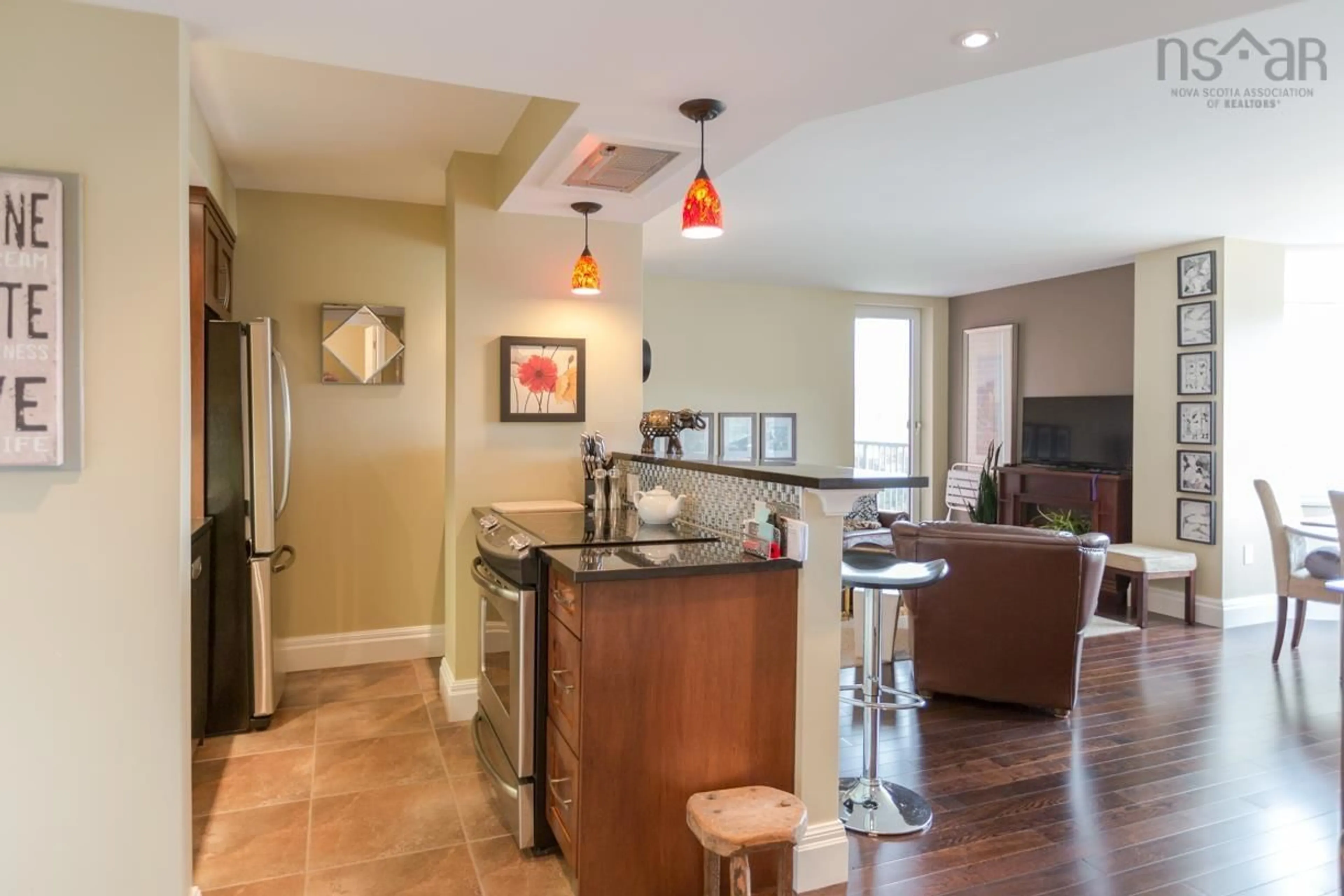 Open concept kitchen, ceramic/tile floor for 45 Vimy Ave #523, Halifax Nova Scotia B3M 4C5