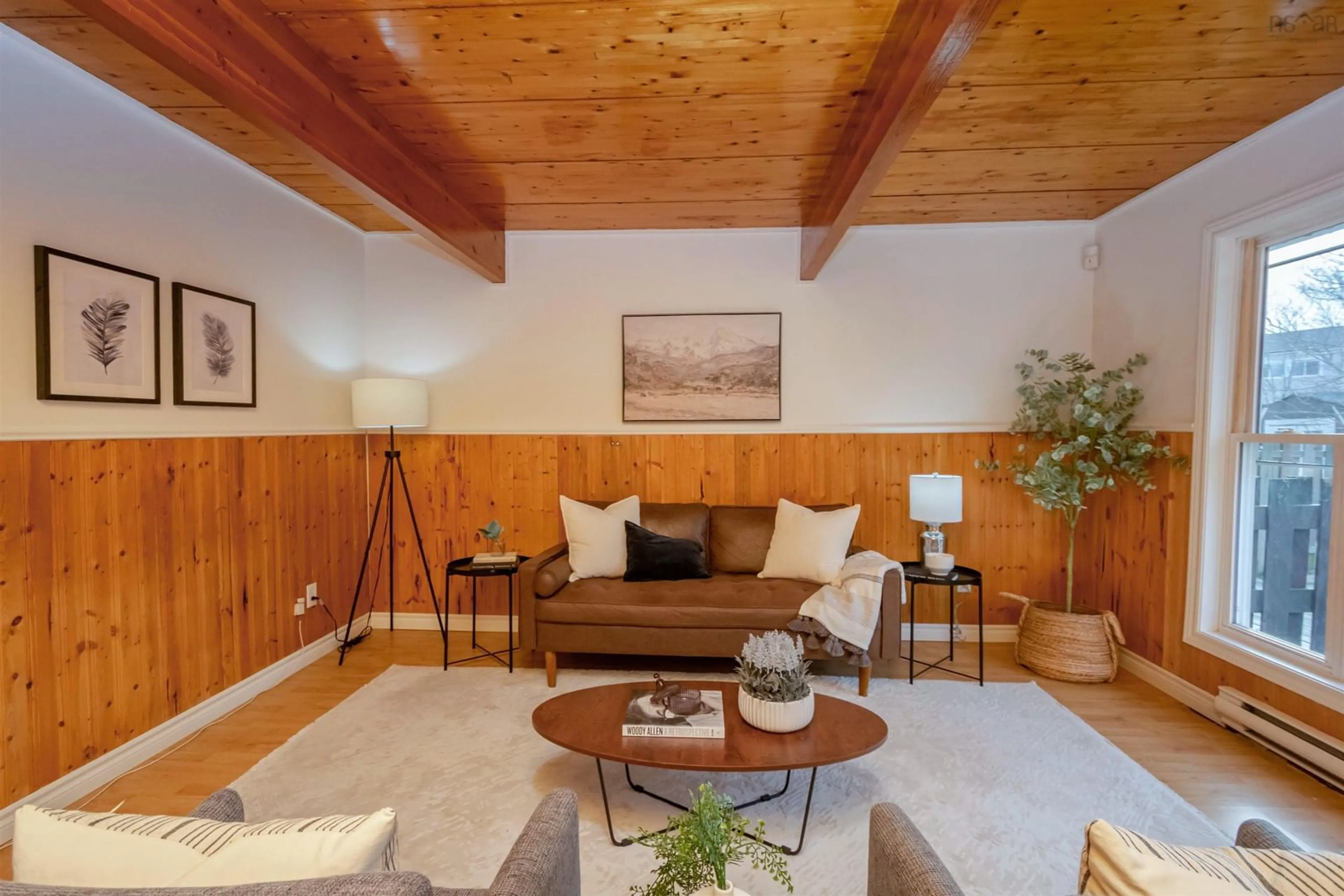 Living room with furniture, wood/laminate floor for 94 Shepherd Rd, Cowie Hill Nova Scotia B3P 2K8