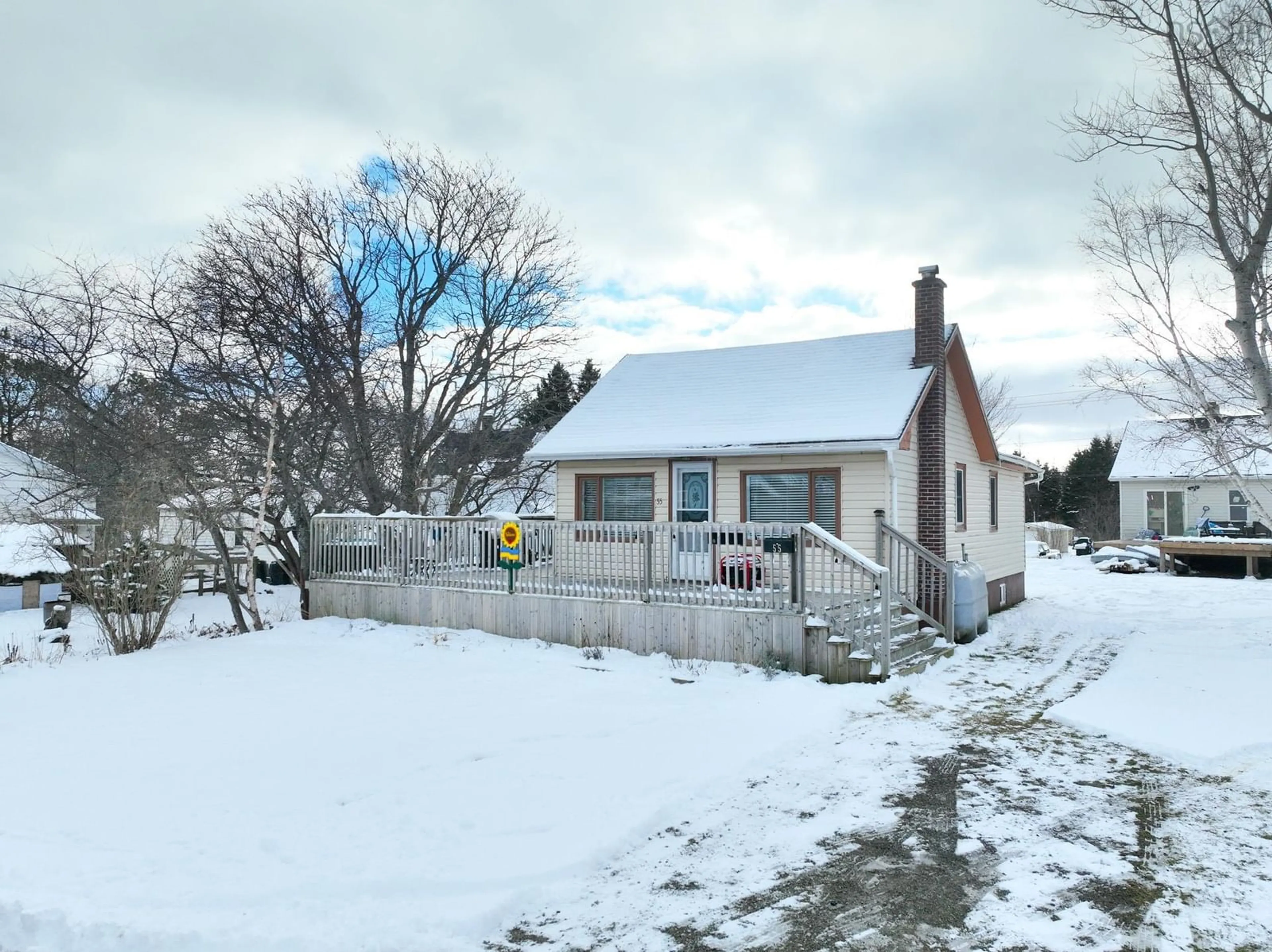 A pic from outside/outdoor area/front of a property/back of a property/a pic from drone, street for 55 Martell St, Westmount Nova Scotia B1R 1X5