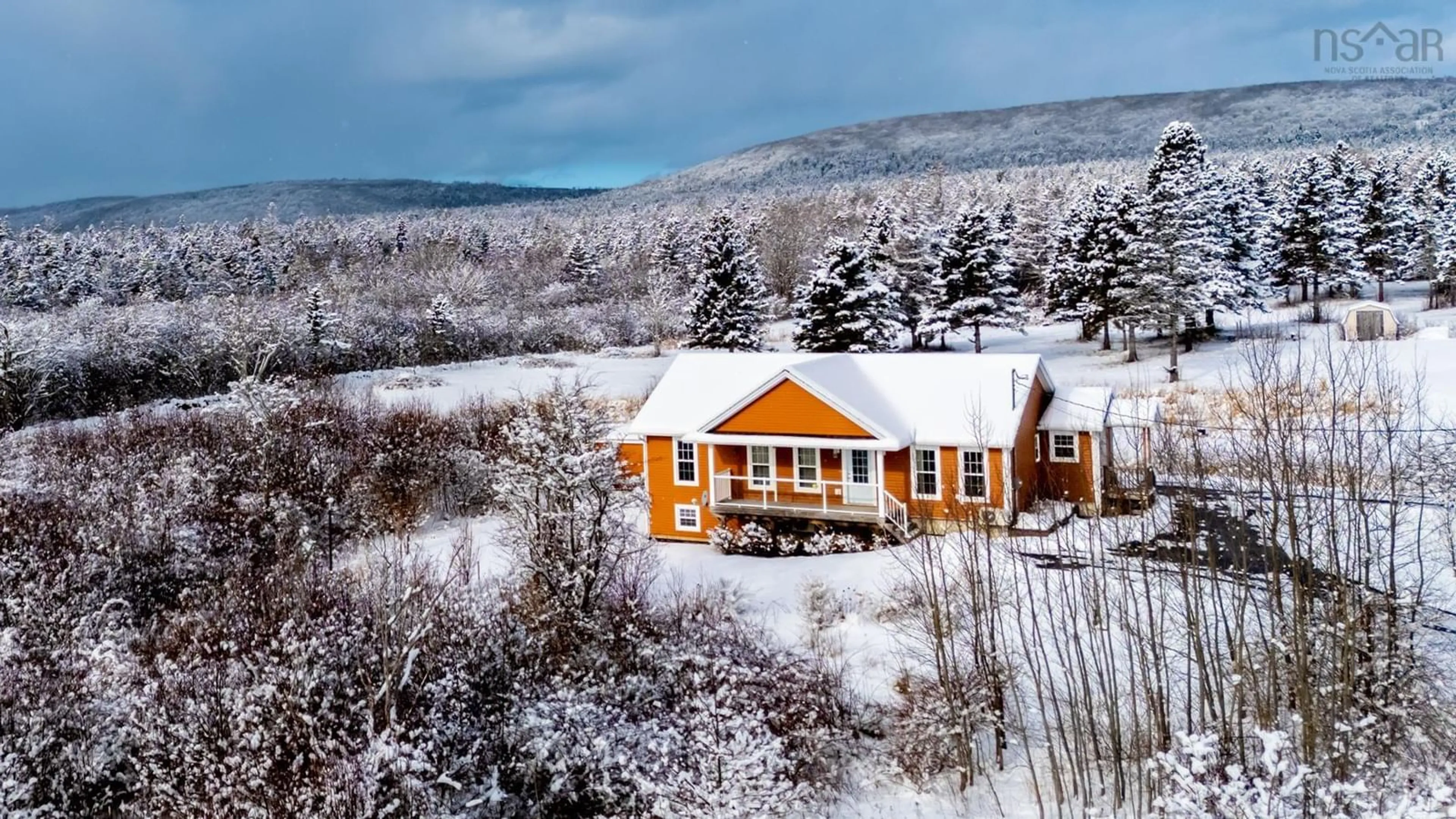 A pic from outside/outdoor area/front of a property/back of a property/a pic from drone, mountain view for 31 Mills Mountain Rd, Granville Ferry Nova Scotia B0S 1A0