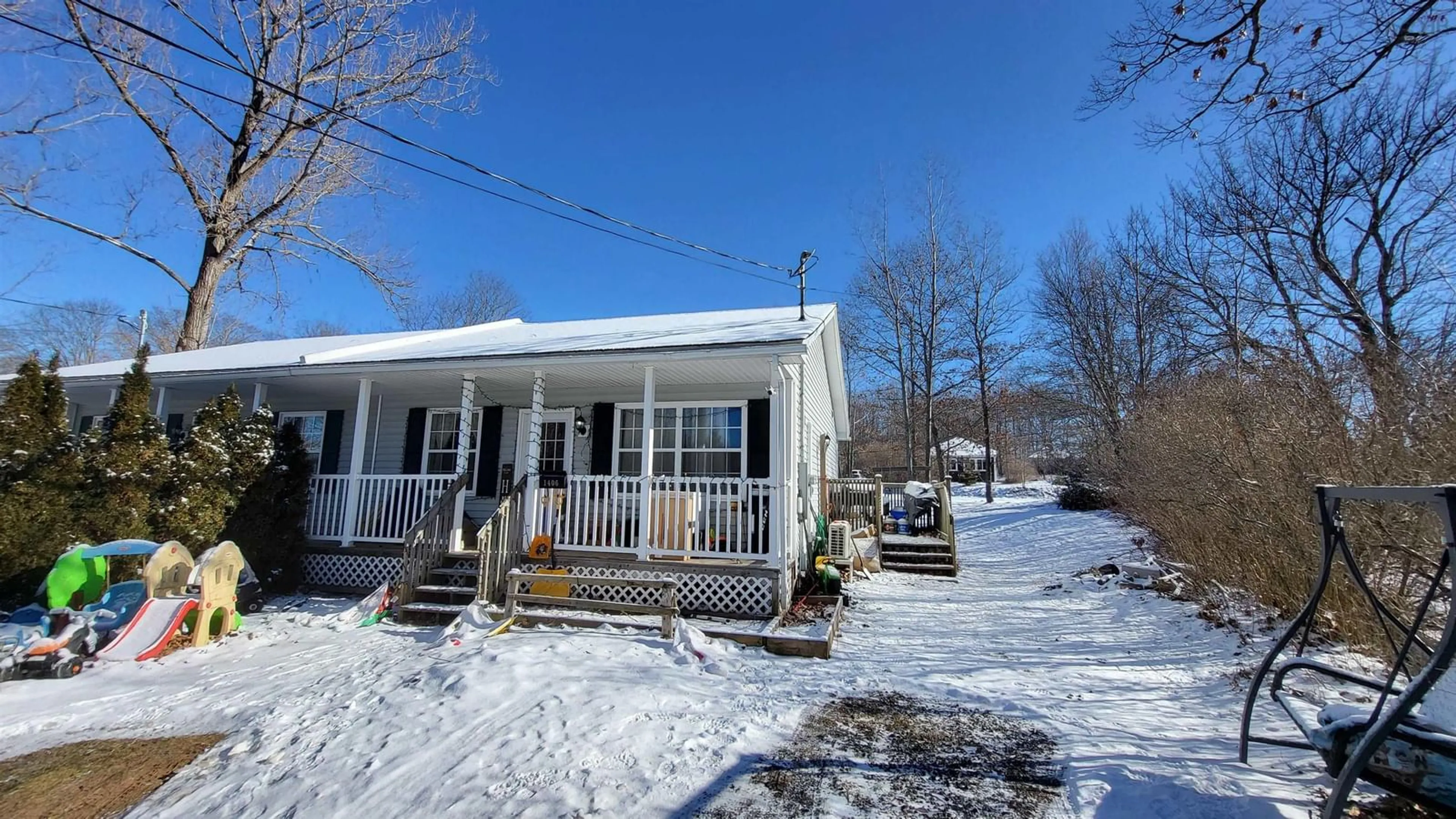 A pic from outside/outdoor area/front of a property/back of a property/a pic from drone, street for 1406 Sanford Road, North Kentville Nova Scotia B4N 3B7