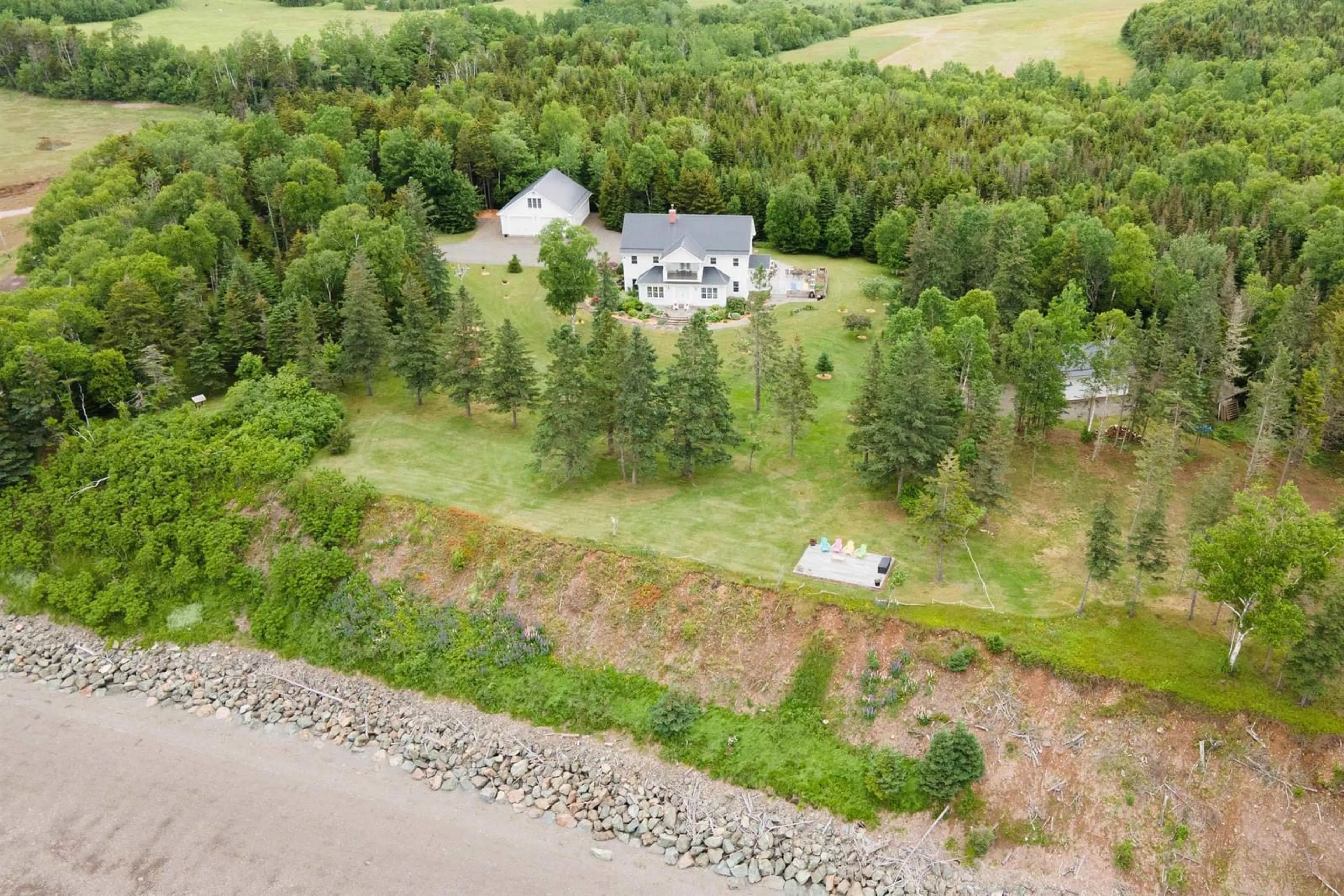 A pic from outside/outdoor area/front of a property/back of a property/a pic from drone, water/lake/river/ocean view for 101 Phillip Fulmore Rd, Lower Five Islands Nova Scotia B0M 1N0